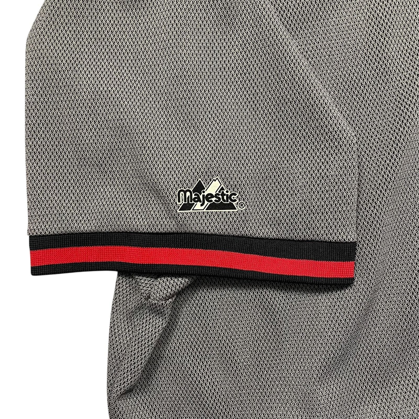 MLB × Majestic × Vintage RARE 90s NEW YORK YANKEES OLIVE GRAY MESH JERSEY MADE IN USA Size US XL / EU 56 / 4 - 4 Thumbnail