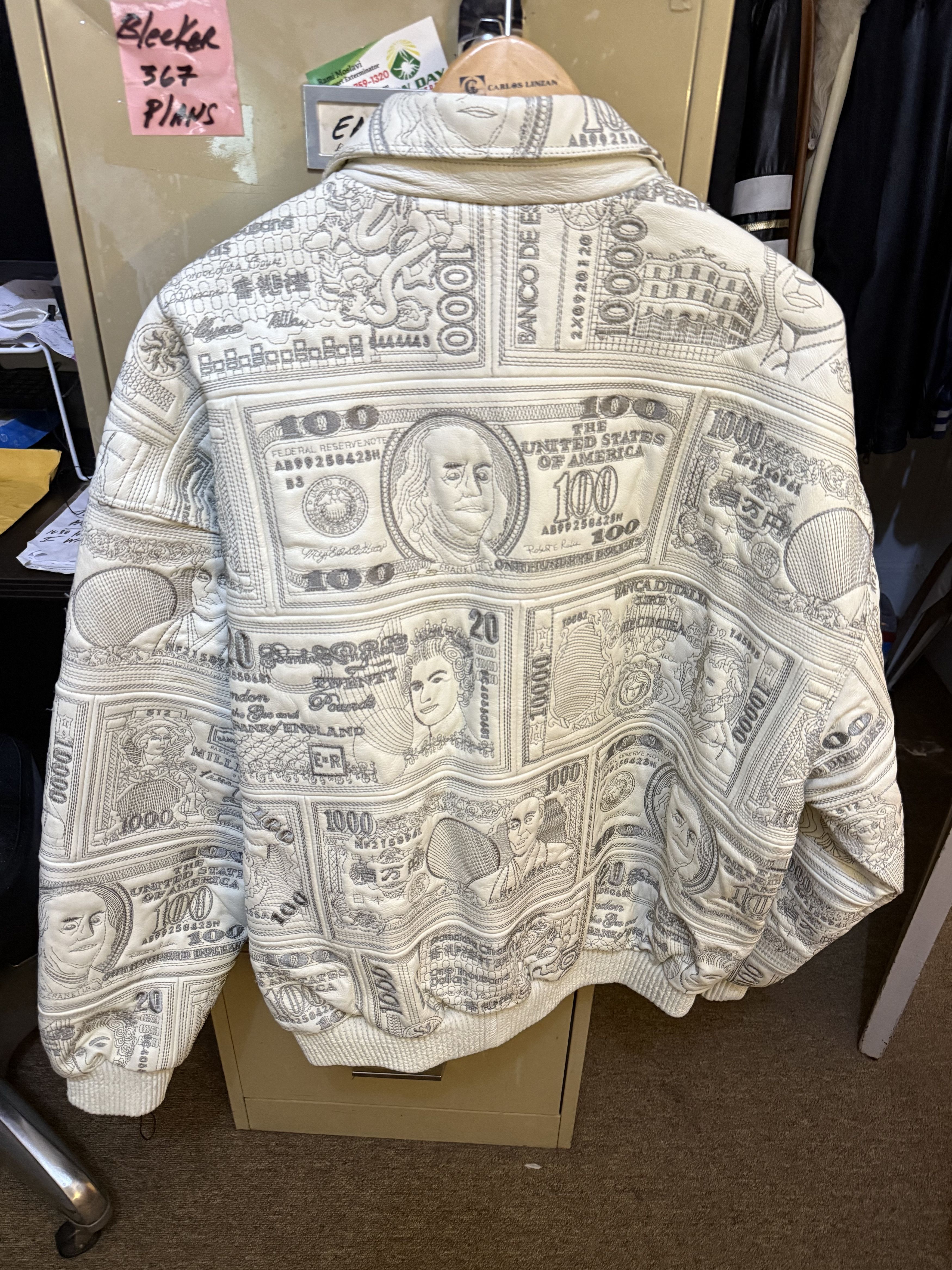 Pelle Pelle Pelle Pelle Vintage Money Print Leather Jacket Size US XL / EU 56 / 4 - 4 Thumbnail
