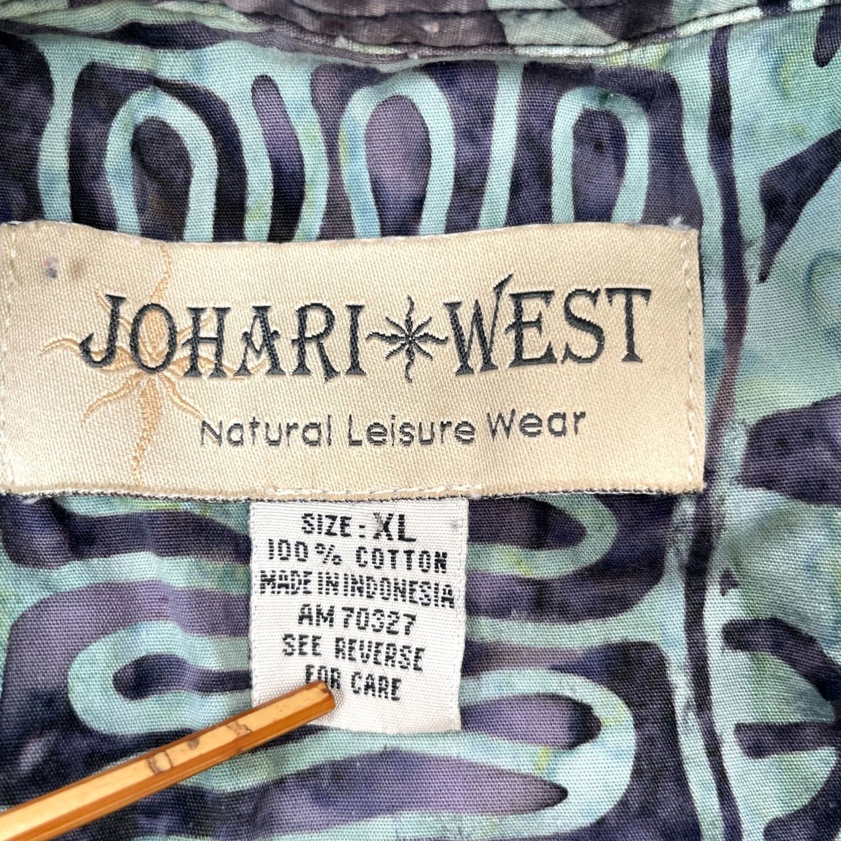 Vintage Johari West Shirt Green XL Mens Hawaiian Short Sleeve Button Up Size US XL / EU 56 / 4 - 3 Thumbnail