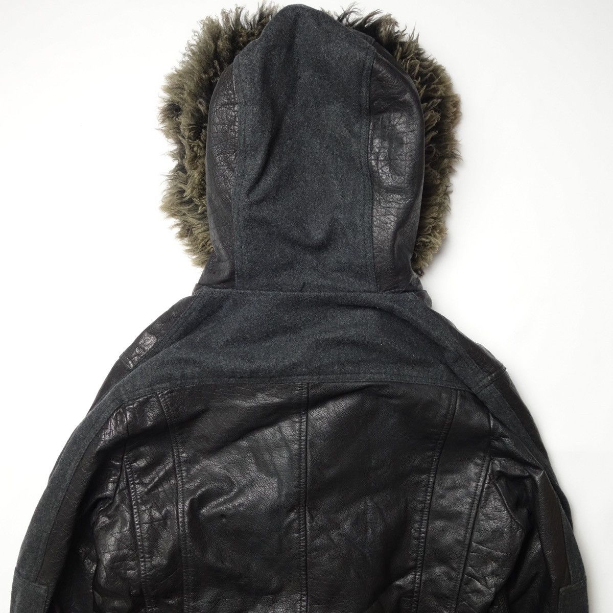 Emporio Armani FW2008 EMPORIO ARMANI Buffalo Fur Leather × Wool Long Jacket Size US M / EU 48-50 / 2 - 9 Thumbnail