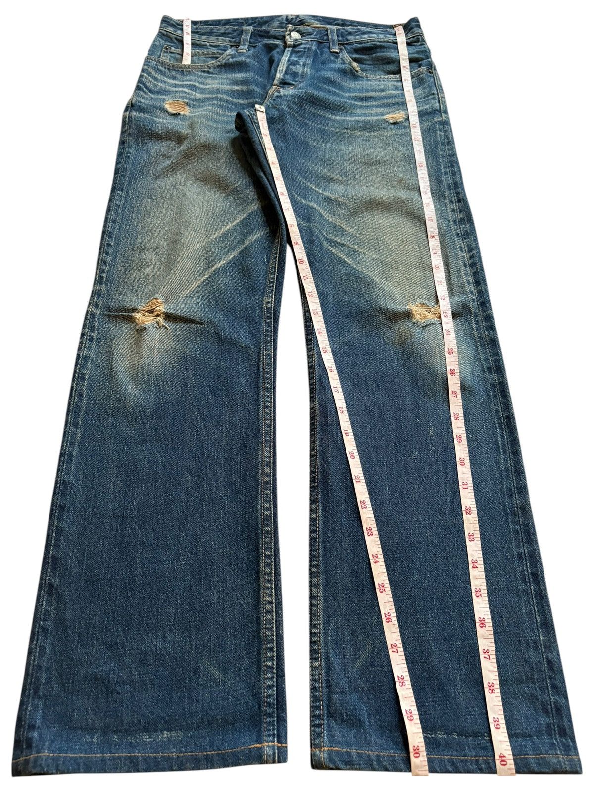 HOLLYWOOD RANCH MARKET Vintage HR Market Selvedge Rusty Mud Wash Loose Jeans Size US 32 / EU 48 - 13 Thumbnail