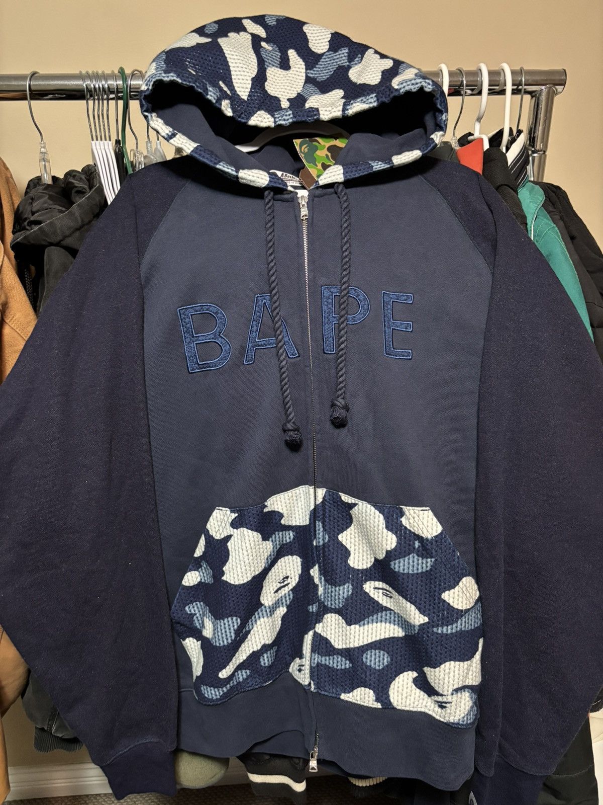 Bape BAPE Sashiko Camo Relaxed Fit Zip Hoodie Size US XXL / EU 58 / 5 - 11 Thumbnail