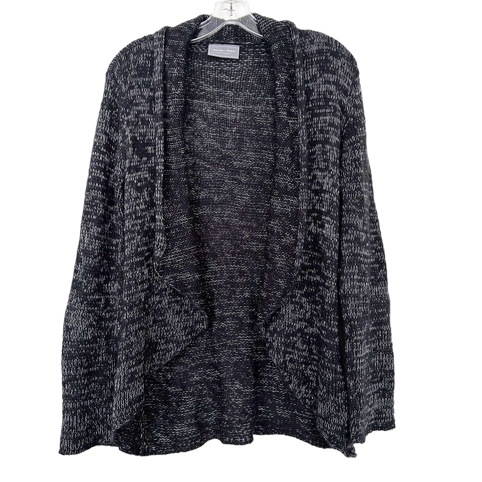 Other Wooden Ships Black Open Front Knit Cardigan Sz XS Size XS / US 0-2 / IT 36-38 - 4 Thumbnail