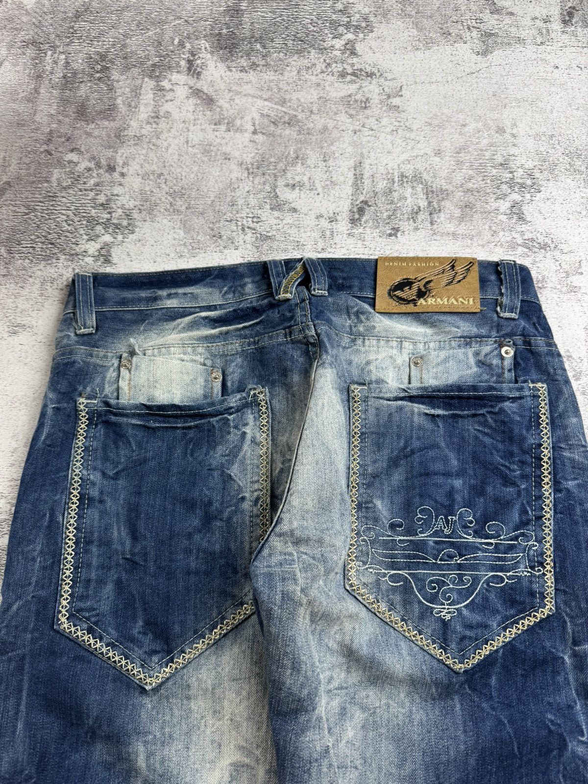 Armani Armani Vintage Faded 33/33 Blue Hip Hop Rap Distressed Jeans Pants Trousers Size US 33 - 10 Thumbnail
