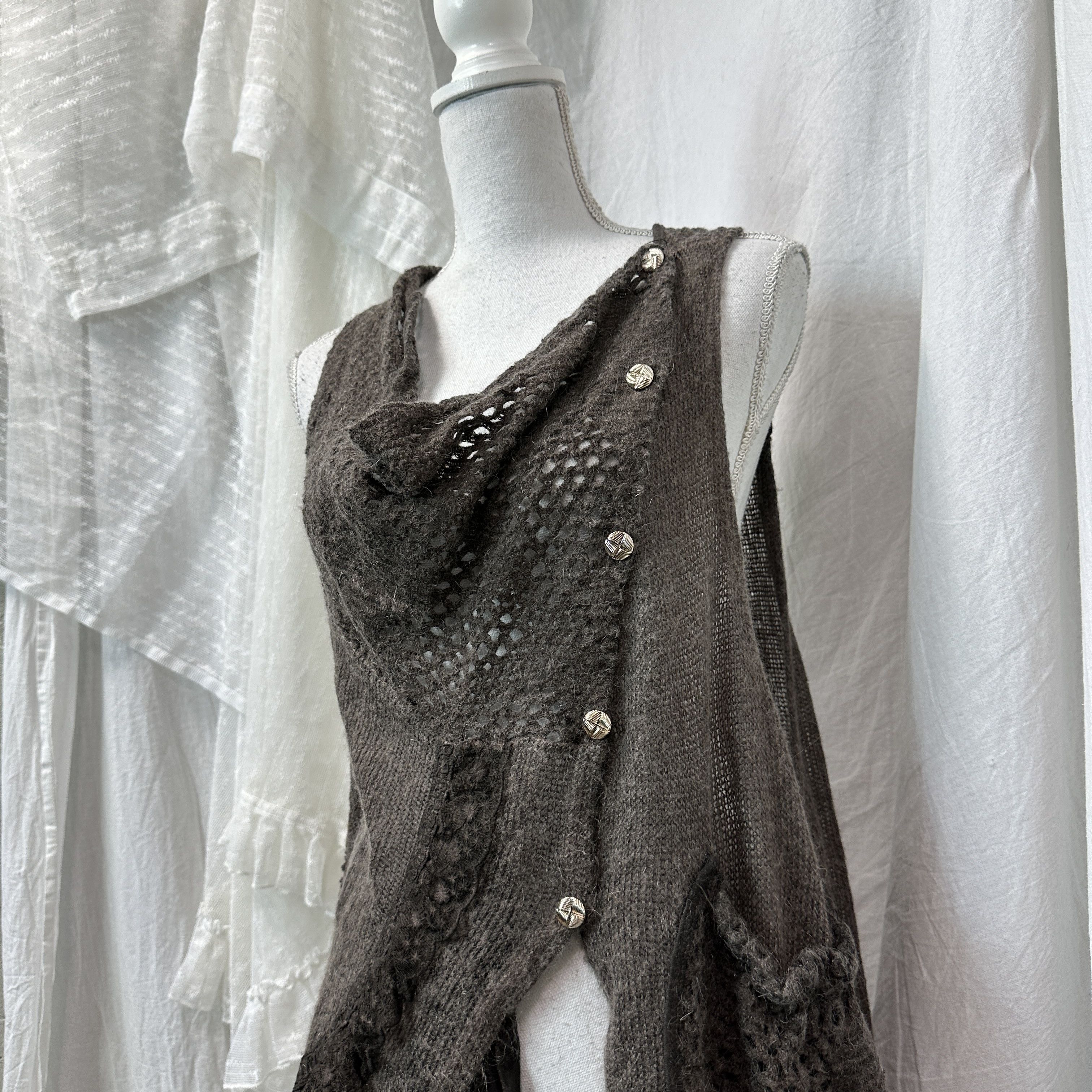 Vintage Vintage Crochet Fairy Asymmetrical Top Cardigan Y2K Size M / US 6-8 / IT 42-44 - 2 Thumbnail
