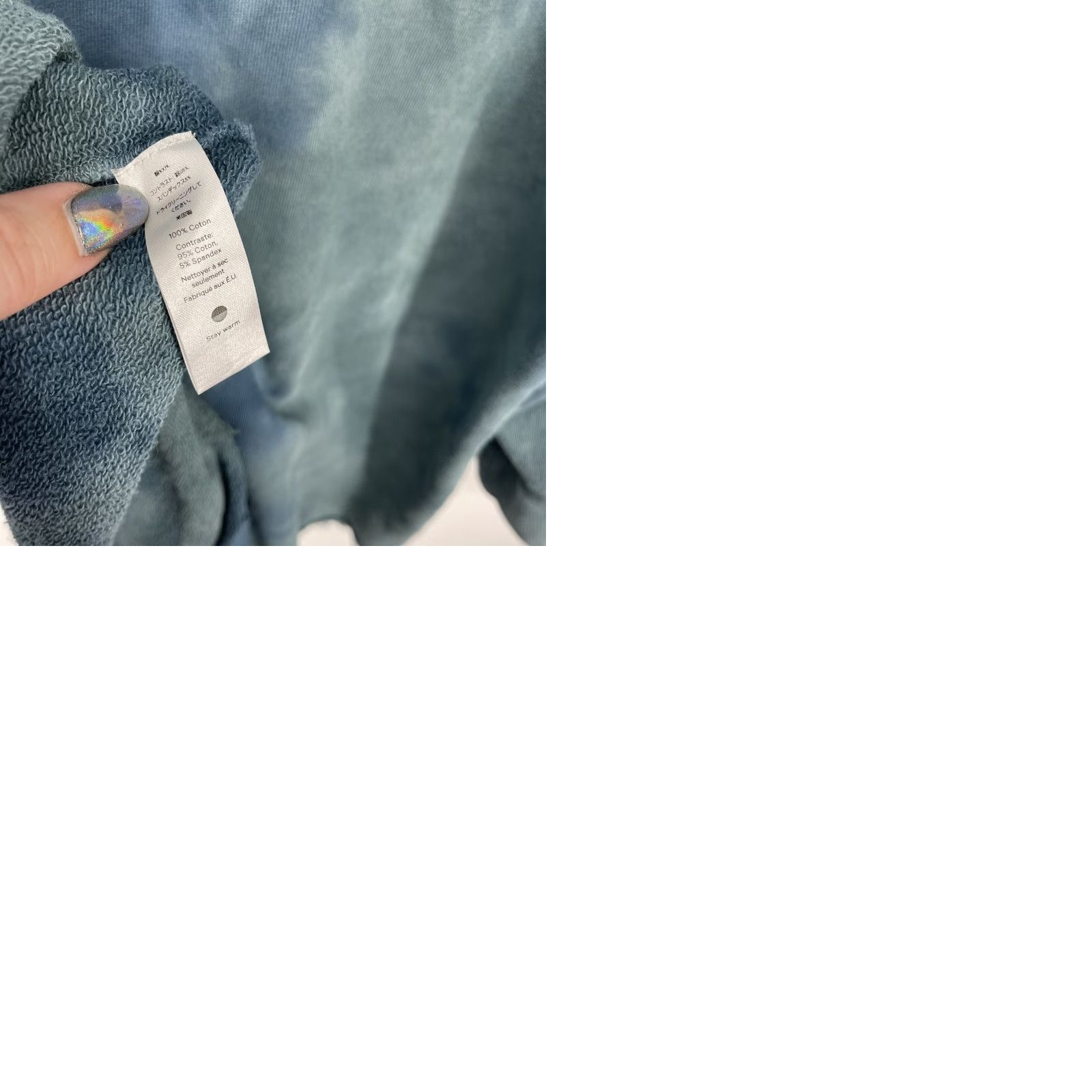 Vintage Warm NY Hoodie Sweatshirt Womens Large Blue Tie Dye Relaxed Boho Pocket 3/4 Sleeve Tunic V-Neck Casual Size L / US 10 / IT 46 - 9 Thumbnail