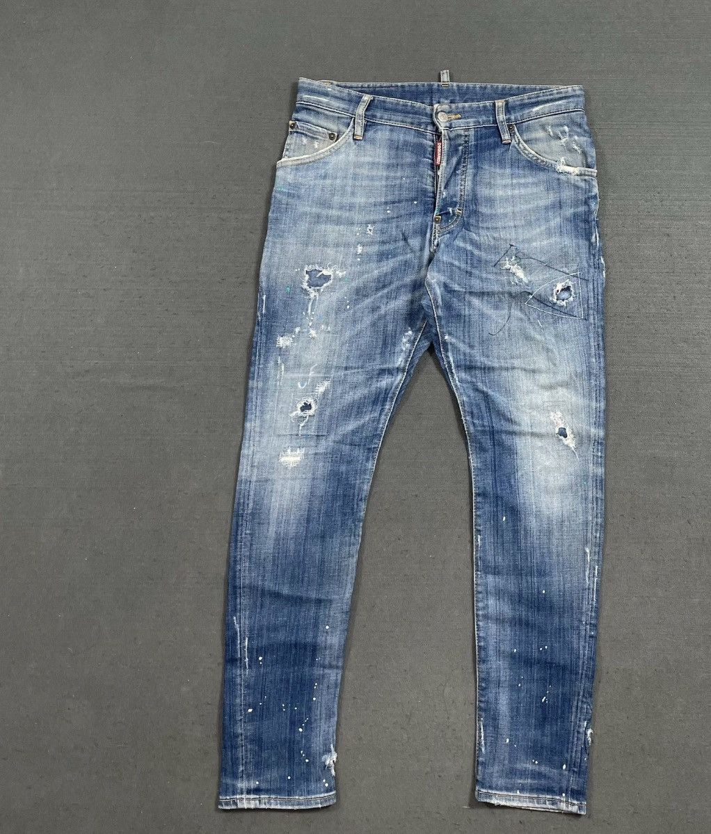 Dsquared2 Dsquared2 D2 Washed Splash Paint Distressed Jeans J16 Size US 28 / EU 44 - 1 Thumbnail