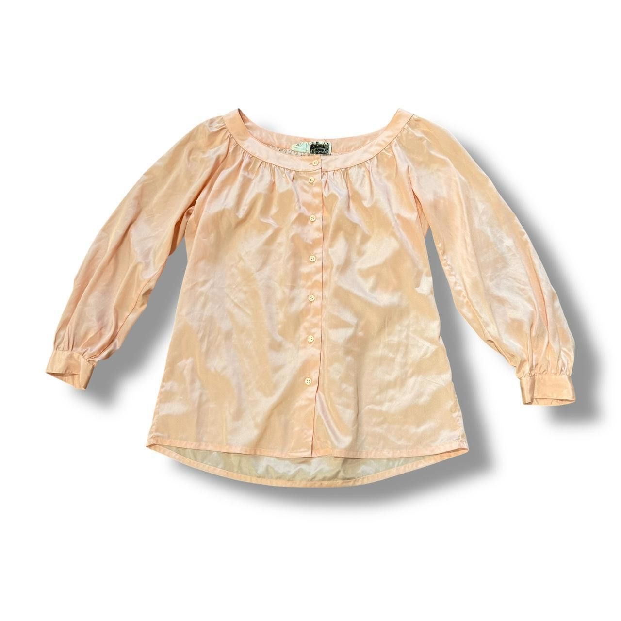 Designer Vintage Peachy Polyester Top Size S / US 4 / IT 40 - 1 Thumbnail