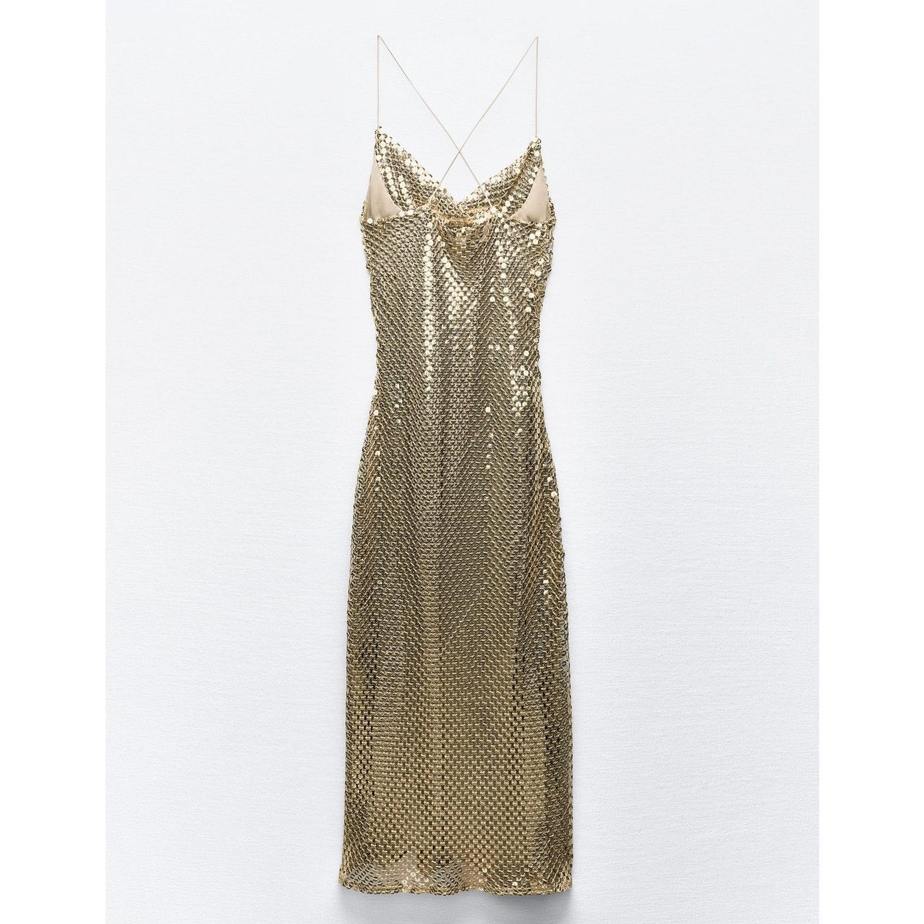 RARE!!! THE VIRAL DRESS!!! ZARA Metallic Slip Dress NWT