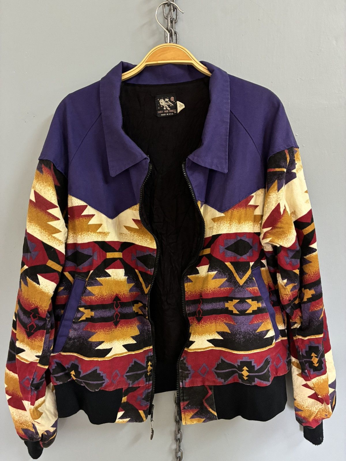 Vintage Vintage 80s Early Man Images Navajo Aztec motive jacket Size US L / EU 52-54 / 3 - 5 Thumbnail