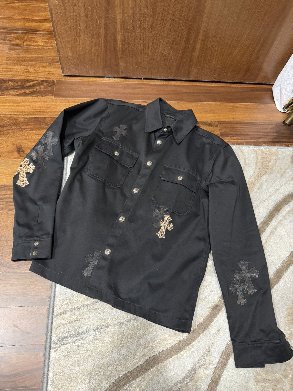 Chrome Hearts Chrome Hearts Black & Leopard Cross Patch Work Dog Jacket Size US M / EU 48-50 / 2 - 1 Thumbnail
