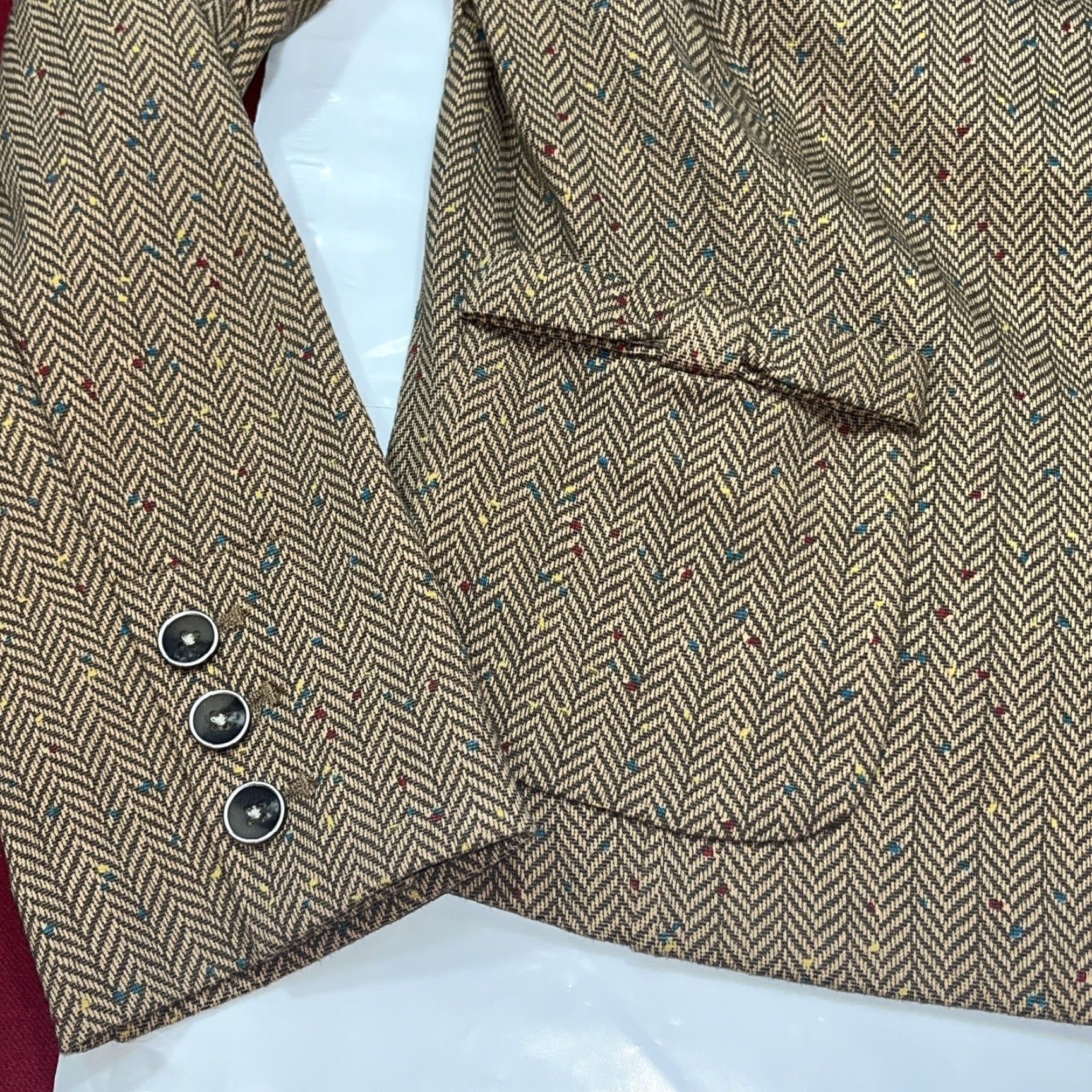 Vintage VINTAGE CAbi Penny Herringbone Tan JACKET LRG Button Blazer 3170 Bow pockets Round Neck Size L / US 10 / IT 46 - 7 Thumbnail