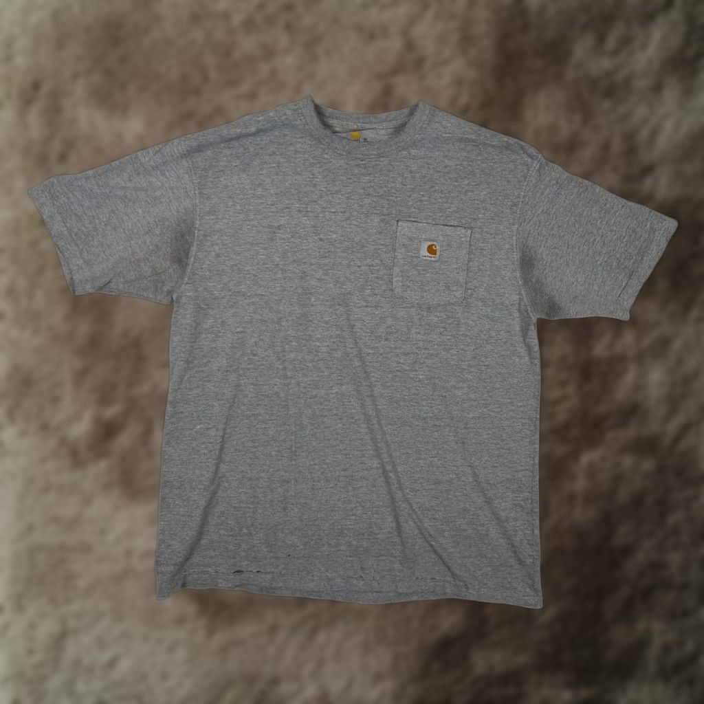 Carhartt VINTAGE Carhartt T-Shirt Pocket Tee Gray Short Sleeve Crew Neck XL Men 90s Grunge K87 Size US XL / EU 56 / 4 - 1 Thumbnail