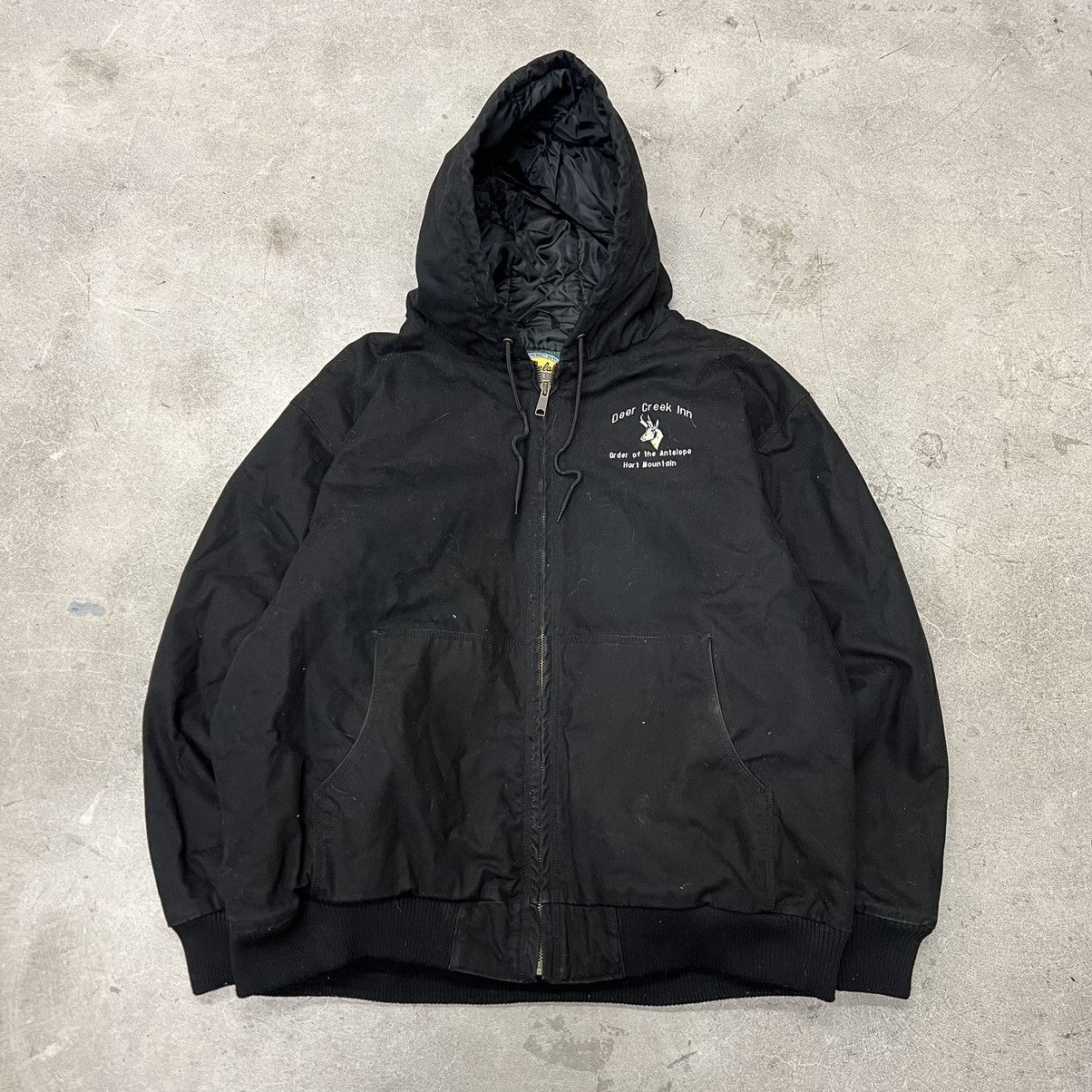 Vintage cabelas canvas hooded jacket 90s Detroit carhartt