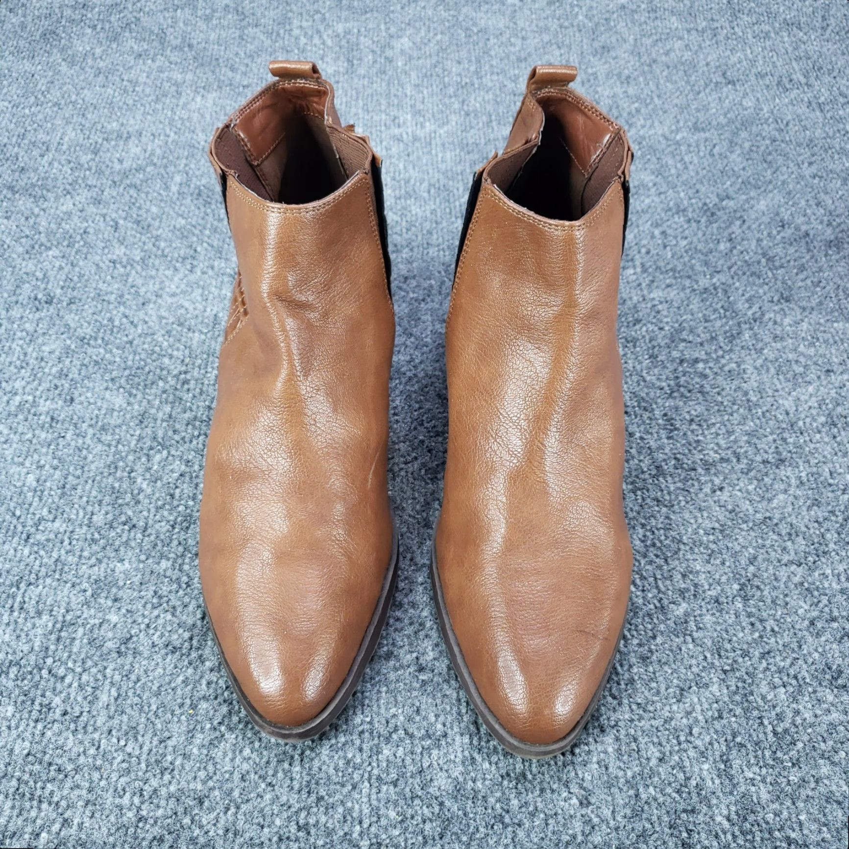 Nine West Nine West Westlyno Ankle Boots Womens 11M Brown Block Heel Booties Slip On Size US 11 / IT 41 - 3 Thumbnail