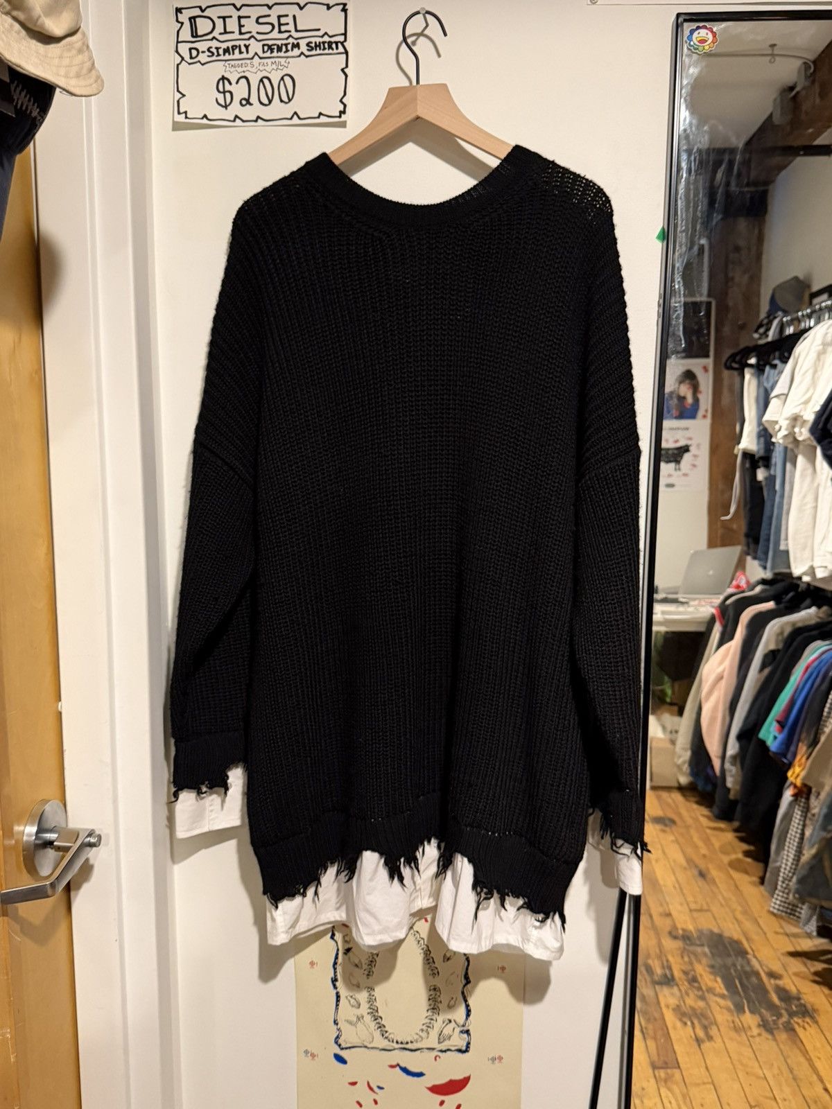 MM6 MM6 maison margiela hybrid distressed sweater Size US XL / EU 56 / 4 - 5 Thumbnail