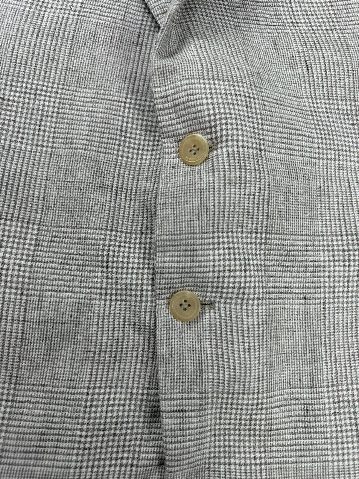 Hackett Hackett Mayfair Linen Blazer Glencheck 48R Beige Size 48R - 5 Thumbnail