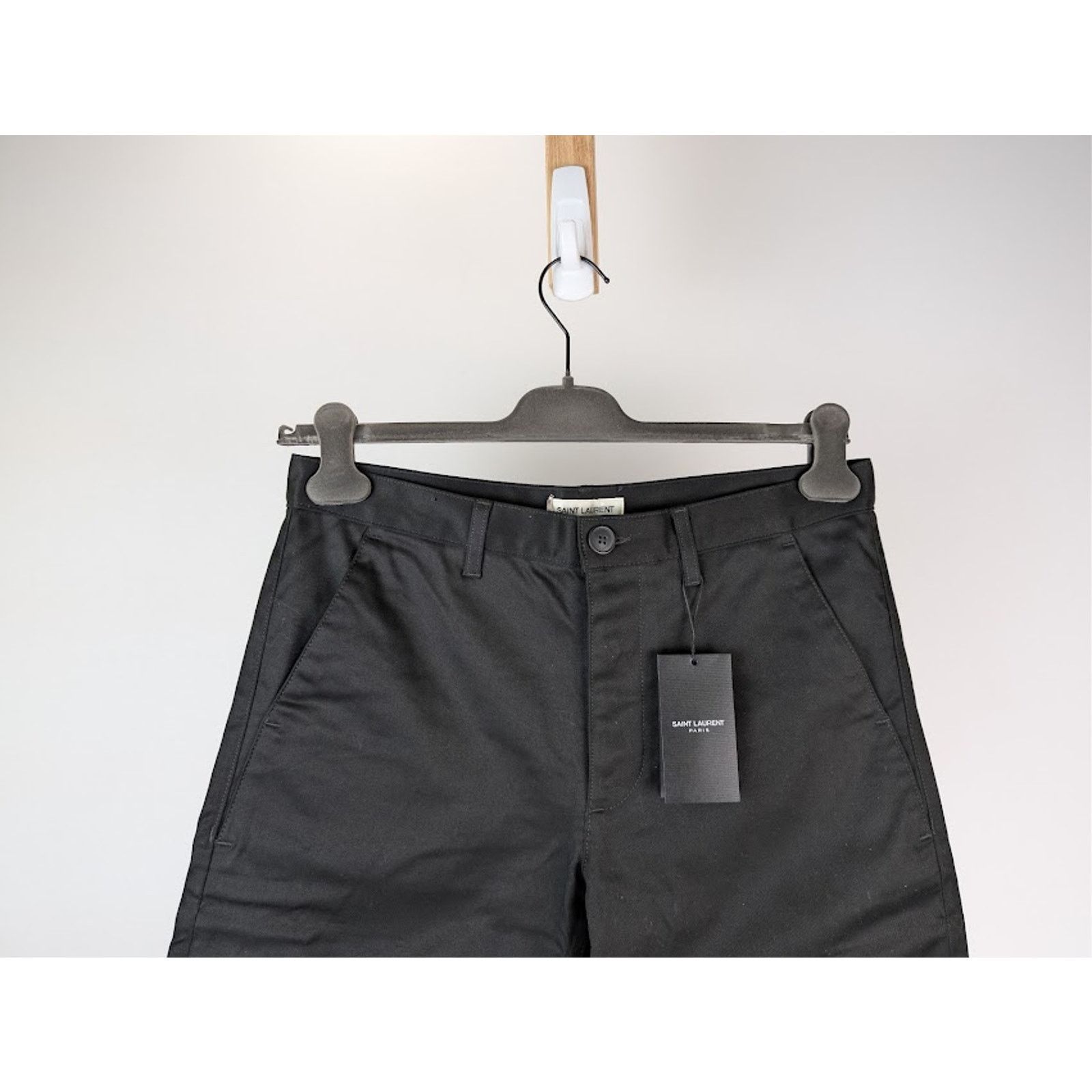 Saint Laurent Paris o1rshd1 Slim Fit Cotton Chino Pants in Black Size US 36 / EU 52 - 3 Thumbnail