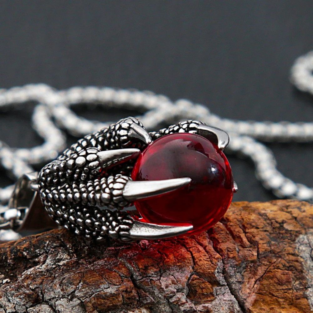 Other Gothic Men Stainless Steel Dragon Claw Pendant Necklace Size ONE SIZE - 4 Thumbnail