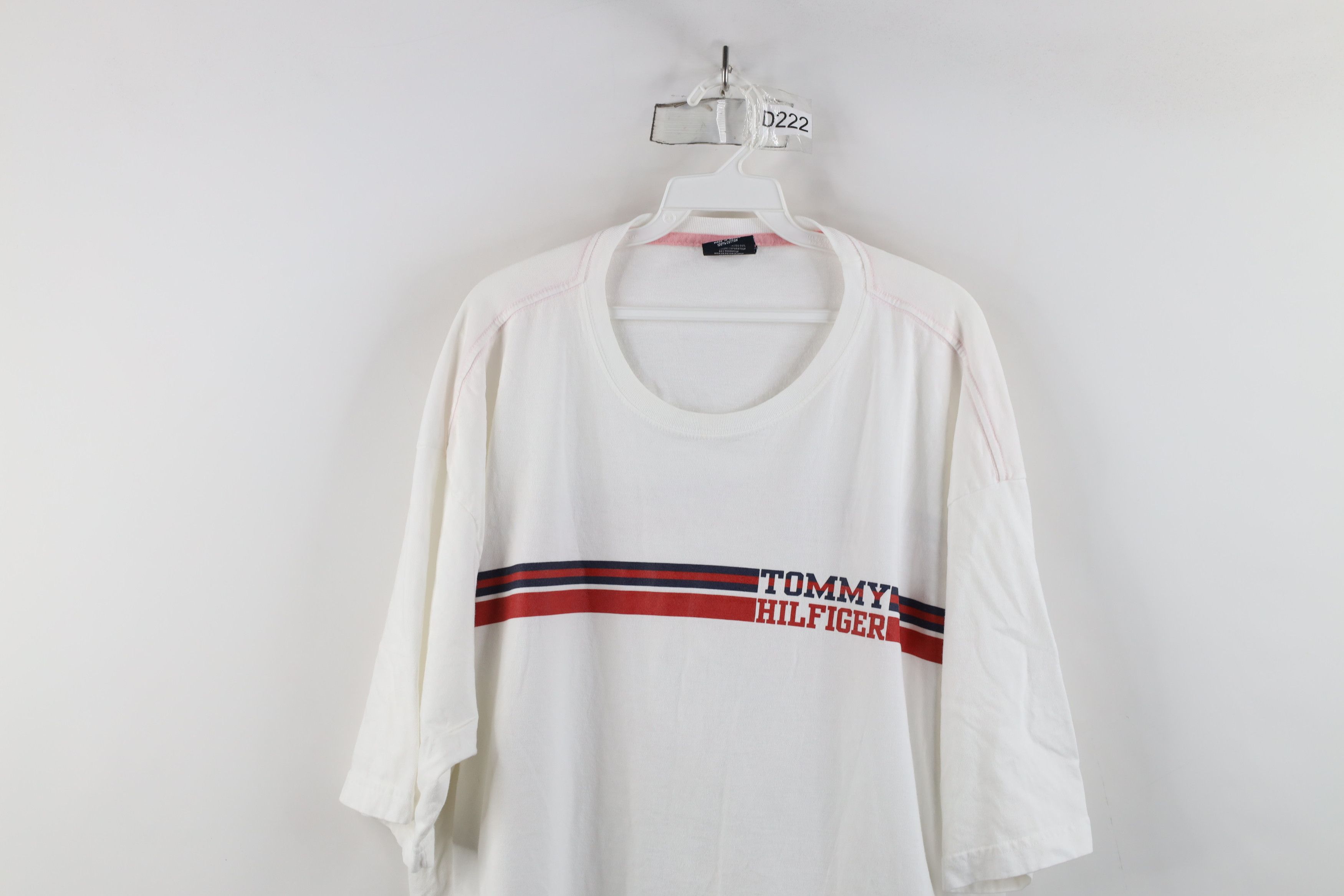 Tommy Hilfiger × Vintage Vintage Tommy Hilfiger Striped Short Sleeve T-Shirt White Size US XXL / EU 58 / 5 - 2 Thumbnail