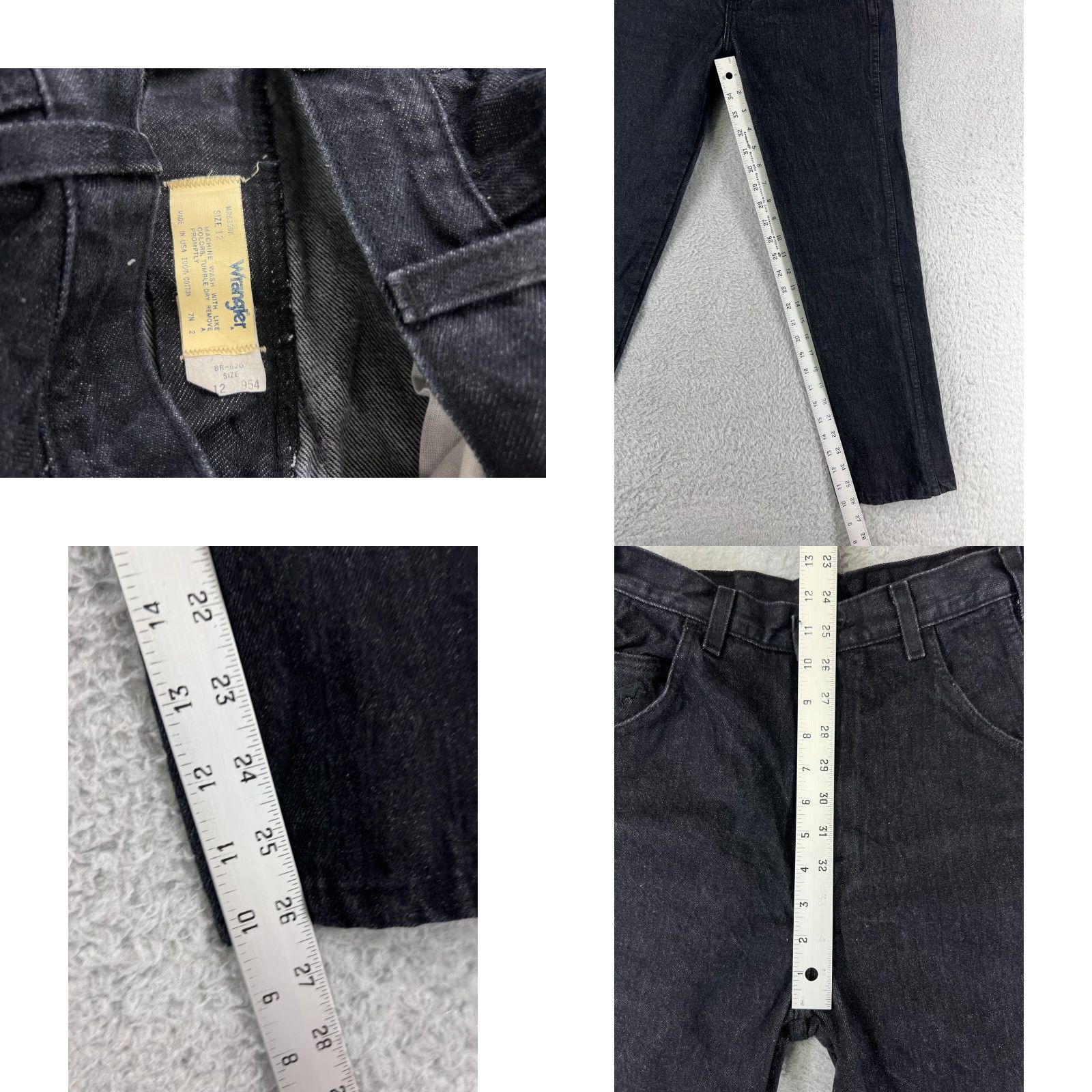 Wrangler VINTAGE Wrangler Jeans Women 12 Black Denim Cotton Blend Stretch 5-Pocket Design Wrangler Size 34" / US 12 / IT 48 - 8 Thumbnail