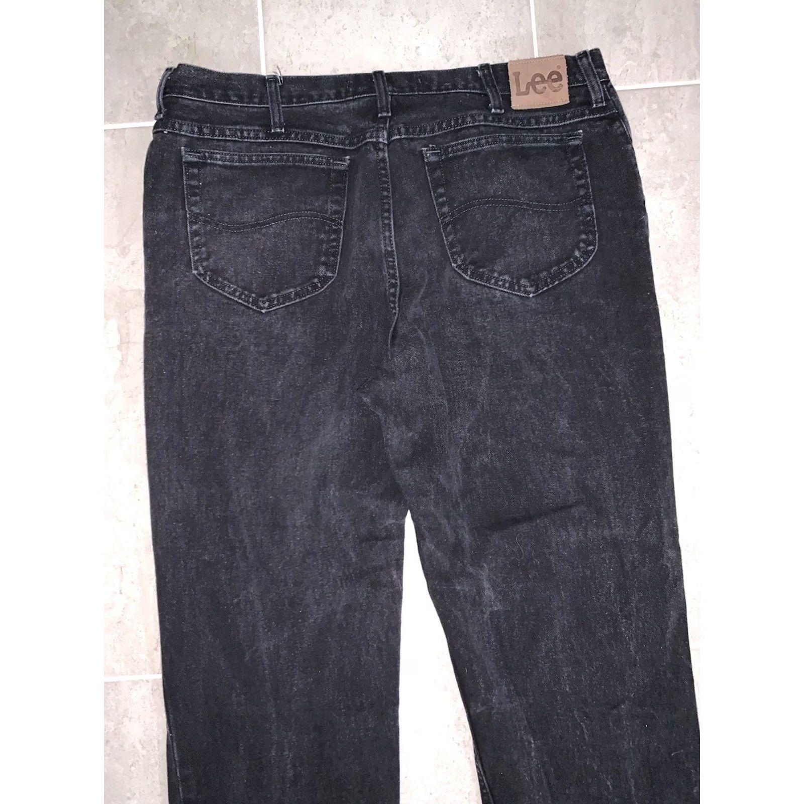 Lee Lee Regular Fit Jeans Black 42x30 Denim 5-Pocket Button Zip Mens Jeans Retro Vintage? Size US 42 / EU 58 - 8 Thumbnail