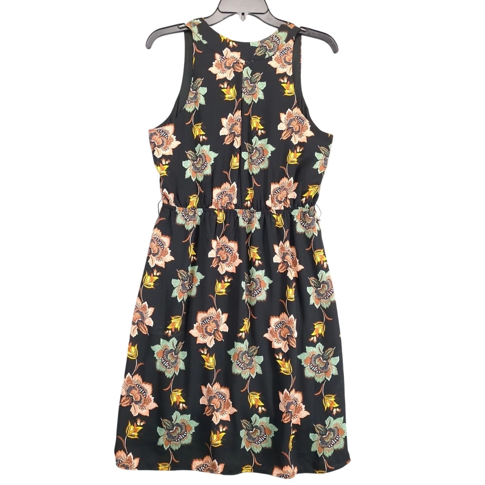 Other DR2 Black Floral High-Low Sleeveless Dress M Flowy Rayon Size M / US 6-8 / IT 42-44 - 3 Thumbnail