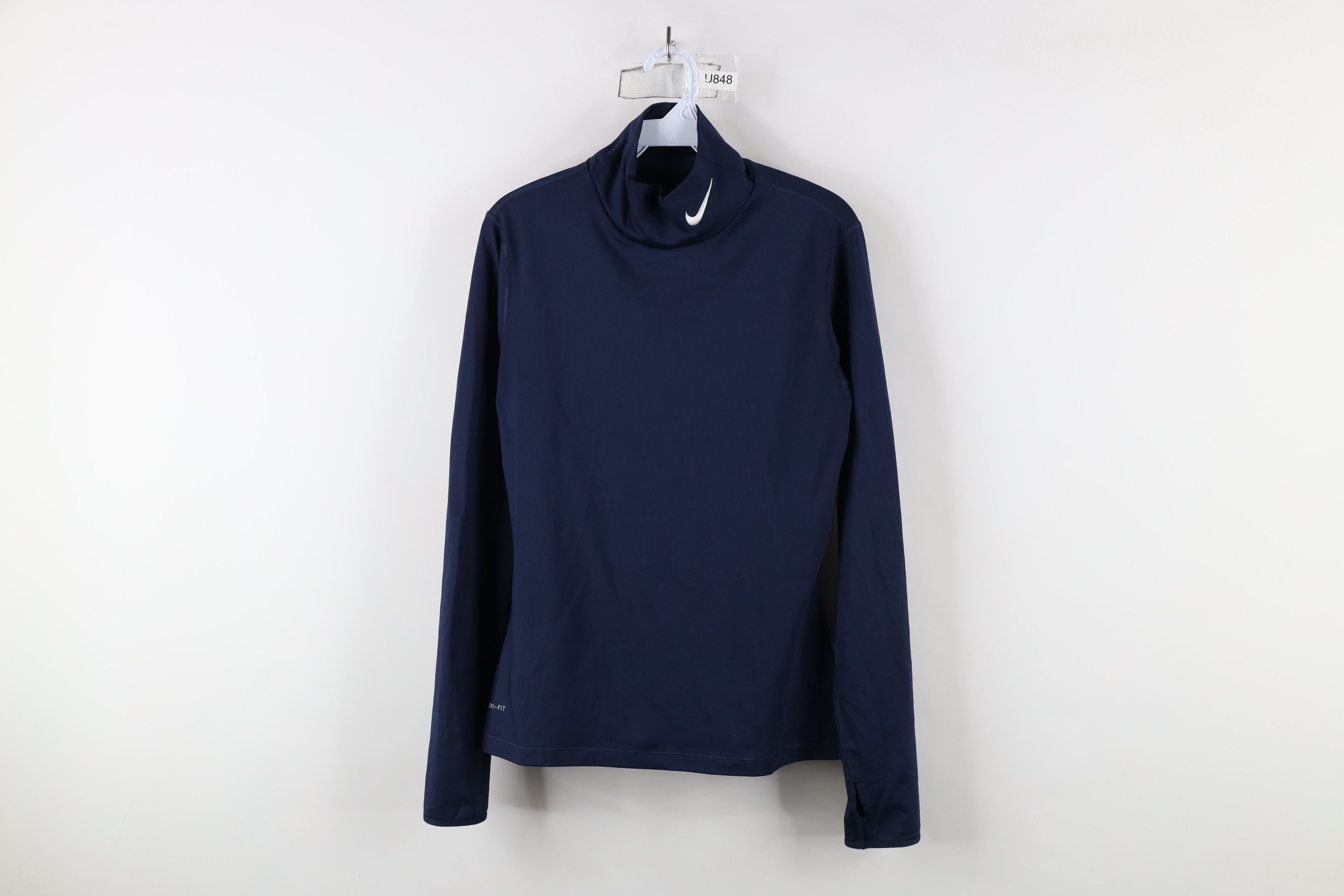 Nike × Vintage Nike Fleece Lined Mock Neck Compression Training T-Shirt Size M / US 6-8 / IT 42-44 - 1 Thumbnail