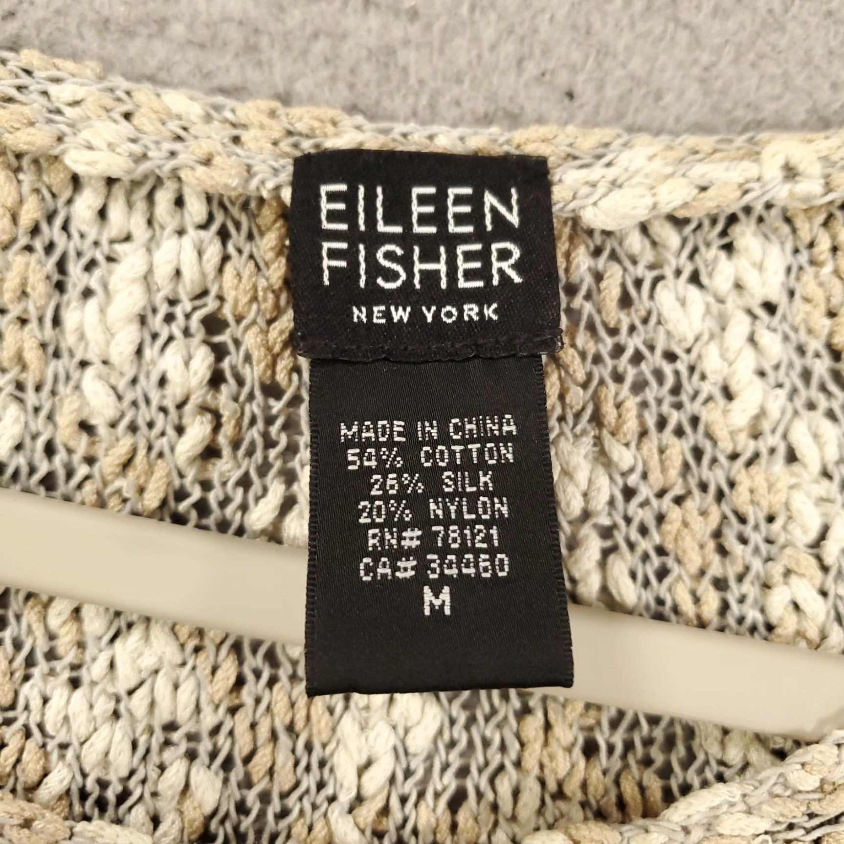 Eileen Fisher Eileen Fisher Silk Sweater Womens M Beige Silk Blend Open Knit Lightweight Pullover Knit Casual Bohemian Classic Size M / US 6-8 / IT 42-44 - 5 Thumbnail