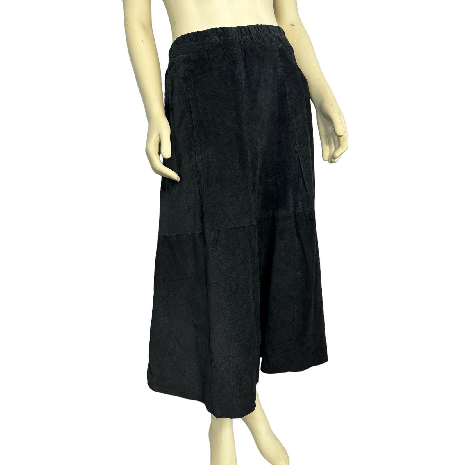 VTG Saks Fifth Avenue Patchwork Suede leather maxi Skirt L