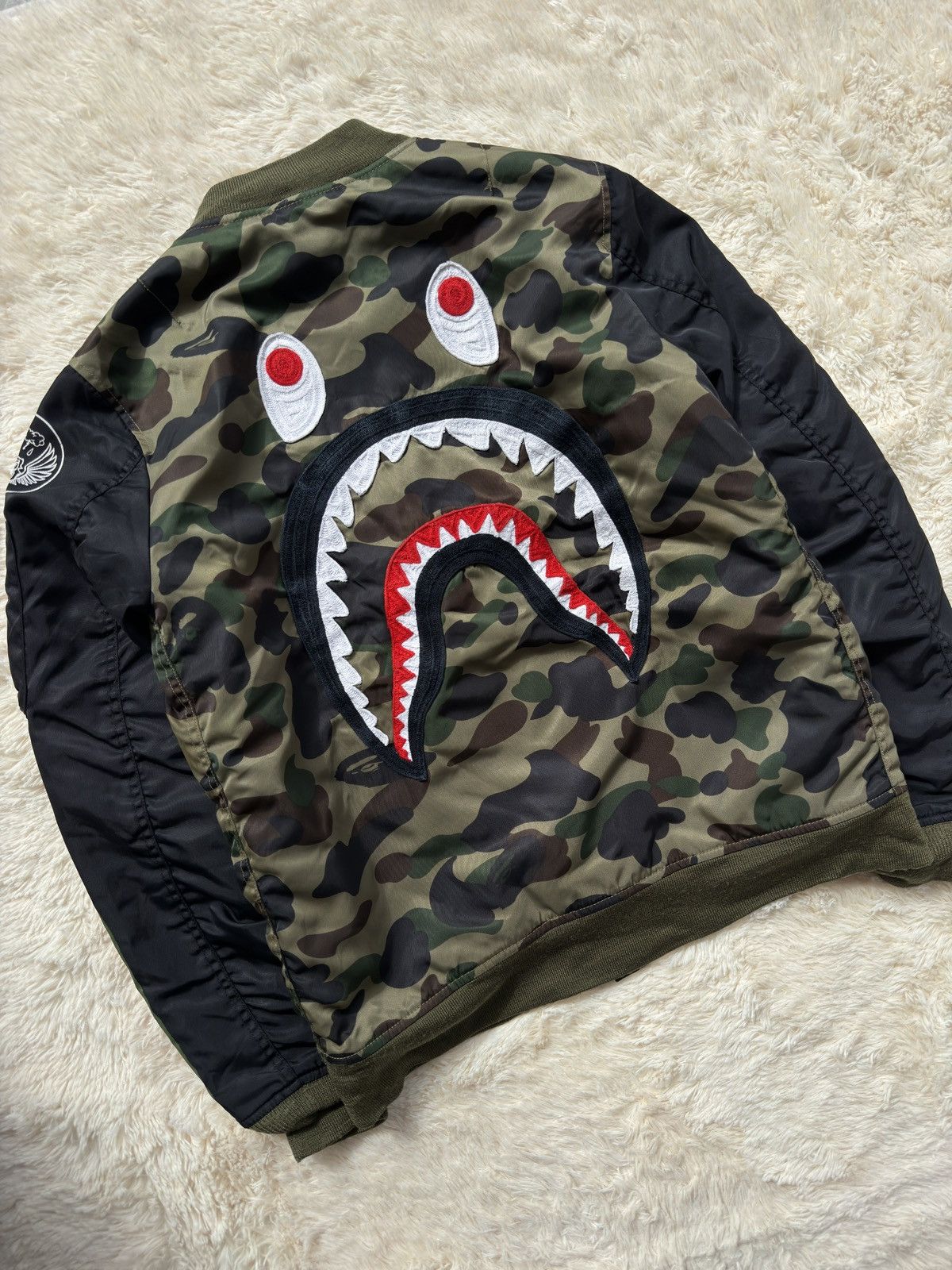 Bape Bape First Camo MA1 Shark bomber jacket M Size US M / EU 48-50 / 2 - 6 Thumbnail
