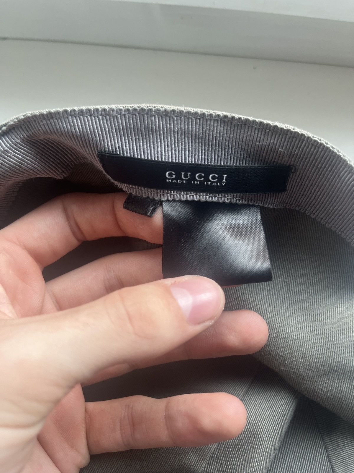 Gucci Gucci | Grey Half Leather Hat Size ONE SIZE - 7 Thumbnail