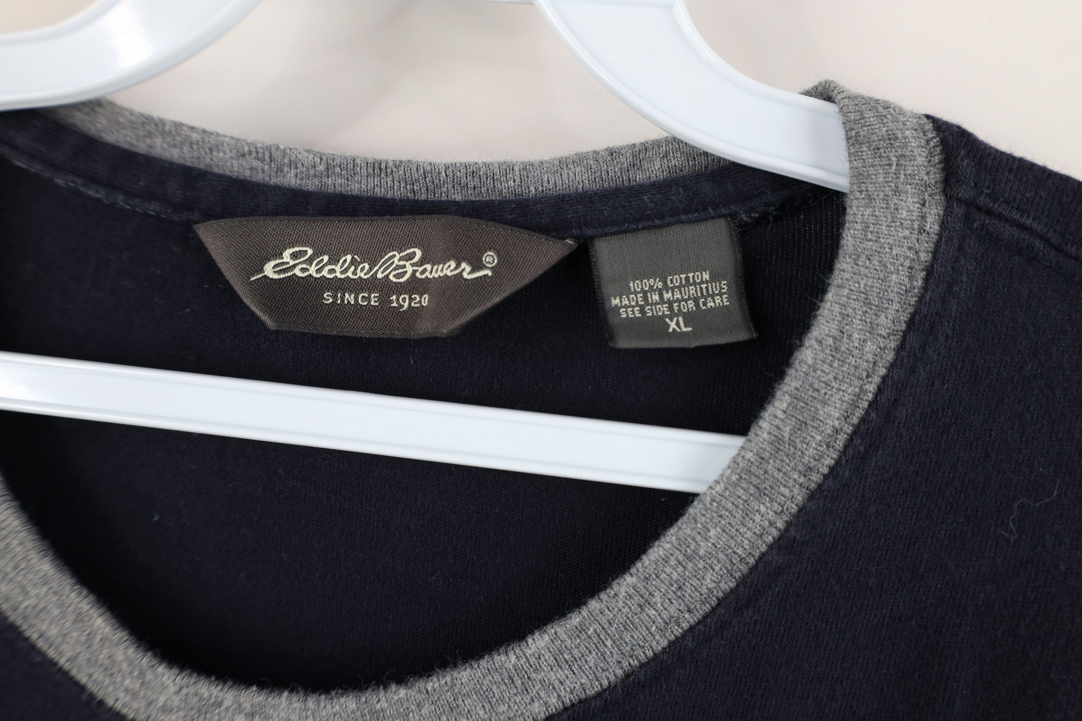 Eddie Bauer × Vintage Vintage 90s Eddie Bauer Long Sleeve T-Shirt Blue Cotton Size US XL / EU 56 / 4 - 7 Thumbnail
