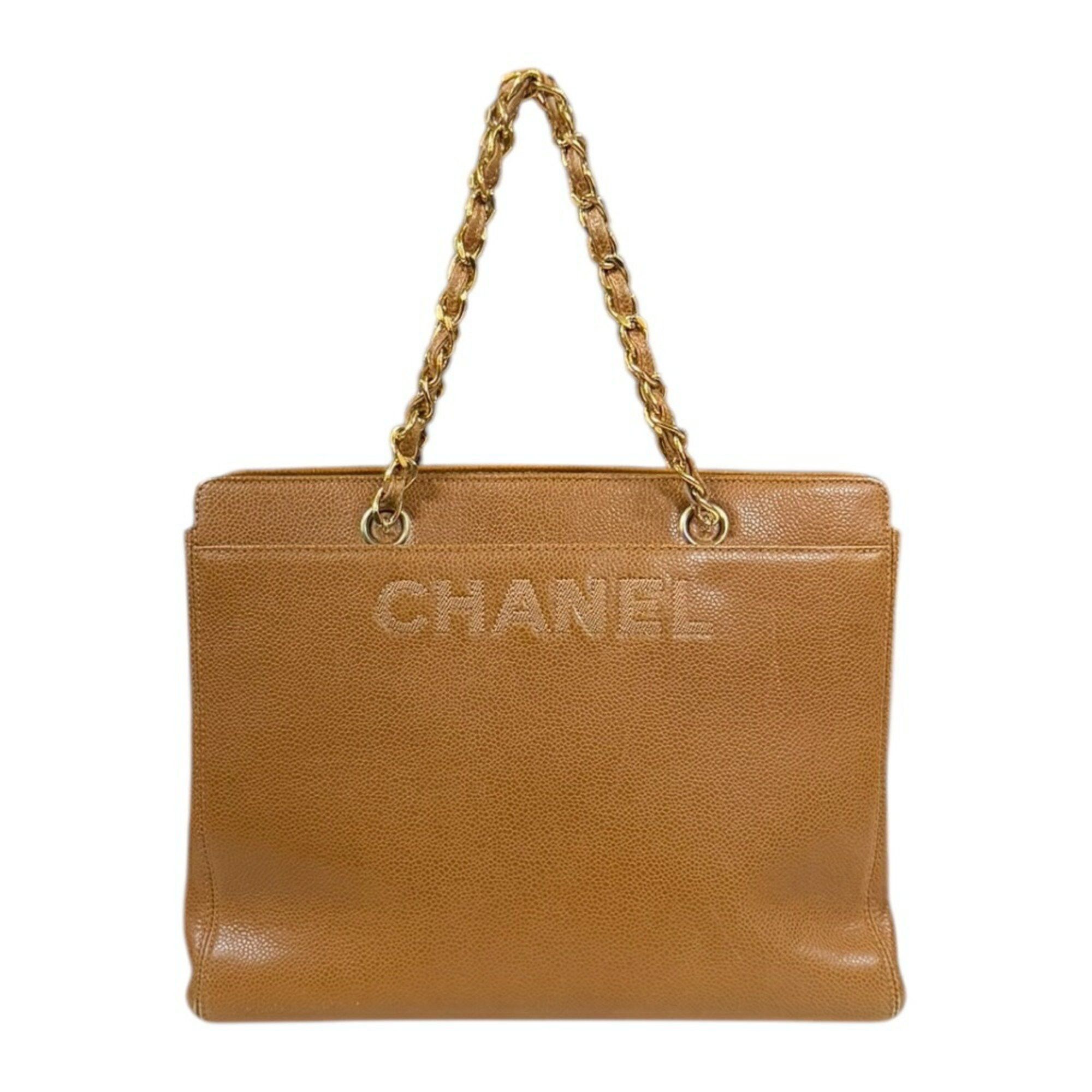 Chanel Tote Bag Caviar Skin A08913 Brown Women's Chanel Chain