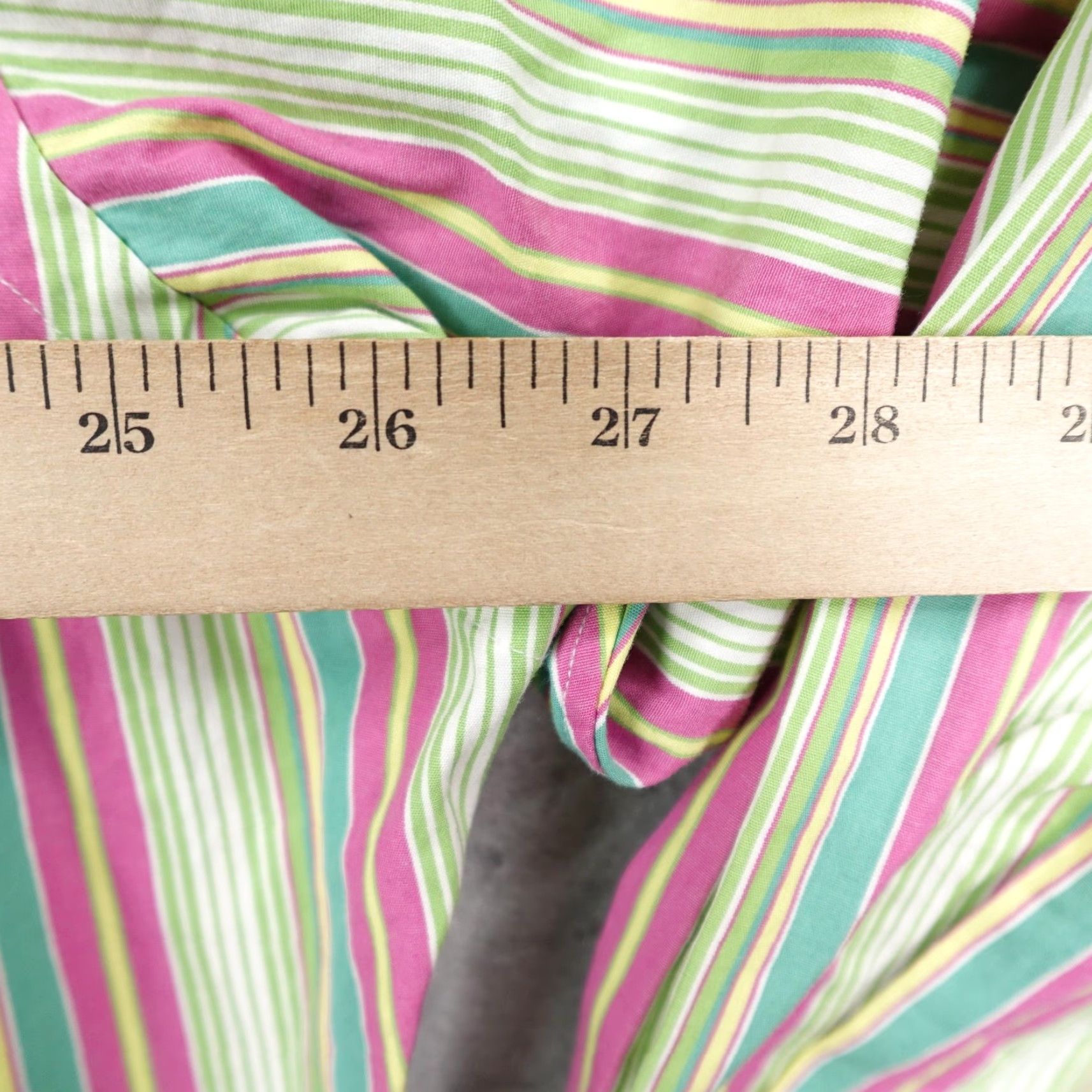 Polo Ralph Lauren VINTAGE Polo Ralph Lauren Shirt Men XL Green Pink Stripe Button Up Sports Philip Sport Button Up Size US XL / EU 56 / 4 - 6 Thumbnail