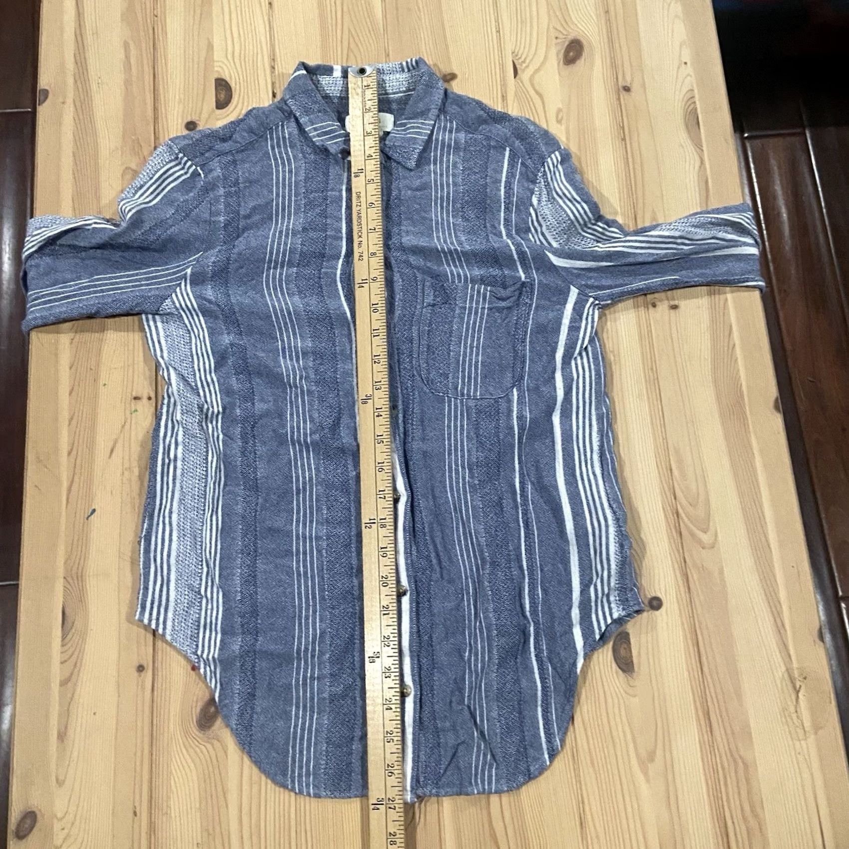Vintage Maeve Blouse Women S Blue Striped Long Sleeve Button Down Collared Relaxed Fit Shirt Size S / US 4 / IT 40 - 4 Thumbnail