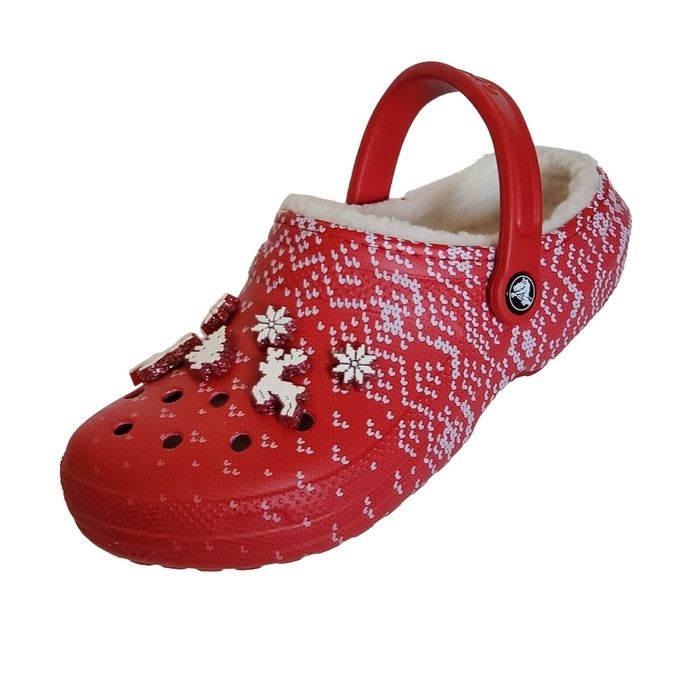 Fuzzy 2024 red crocs