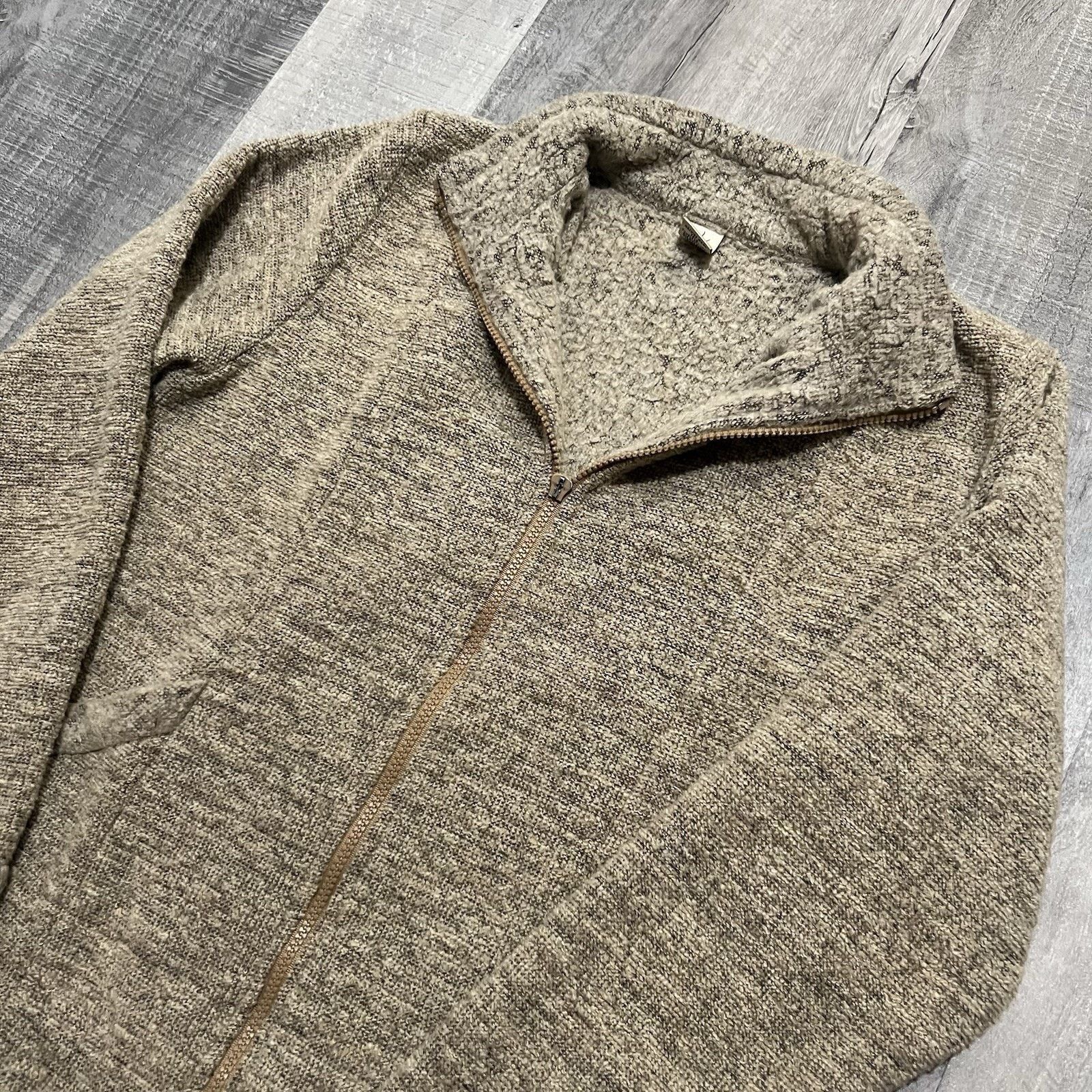 Prana VTG Prana Oatmeal Fleece Full Zip USA Women's Outdoor Jacket Size M / US 6-8 / IT 42-44 - 3 Thumbnail