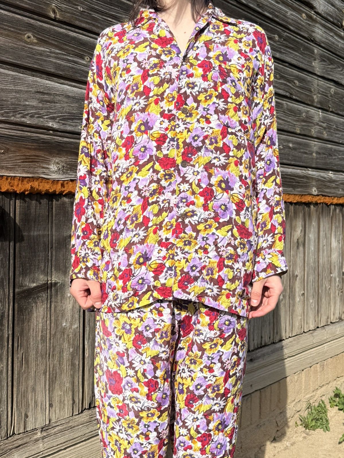 Jean Paul Gaultier Jean Paul Gaultier Multicolor Floral Flower Pyjama Set Size US M / EU 48-50 / 2 - 1 Thumbnail