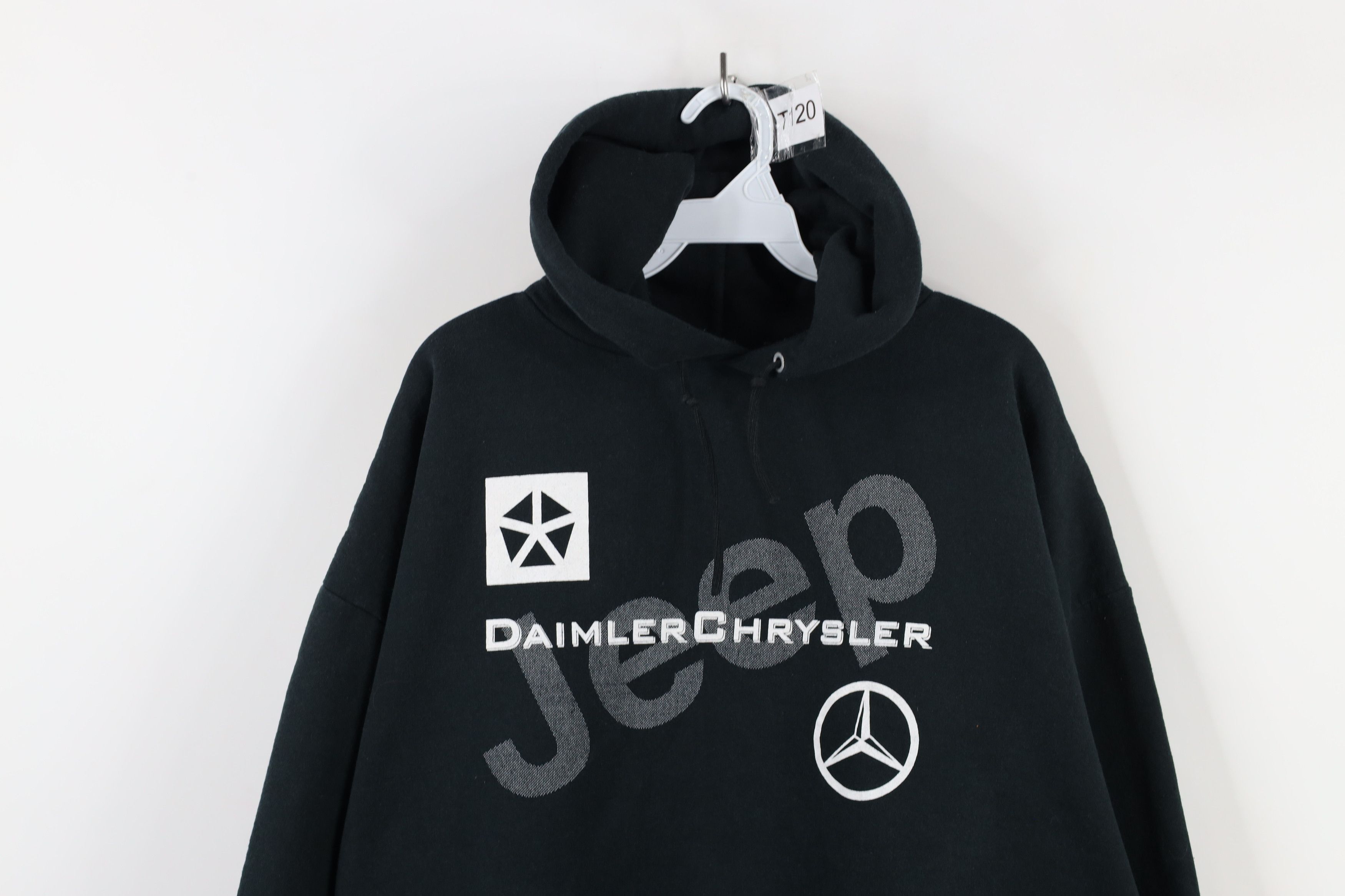 Vintage Vintage 90s Daimler Chrysler Jeep Mercedes Hoodie Black Size US XXL / EU 58 / 5 - 2 Thumbnail