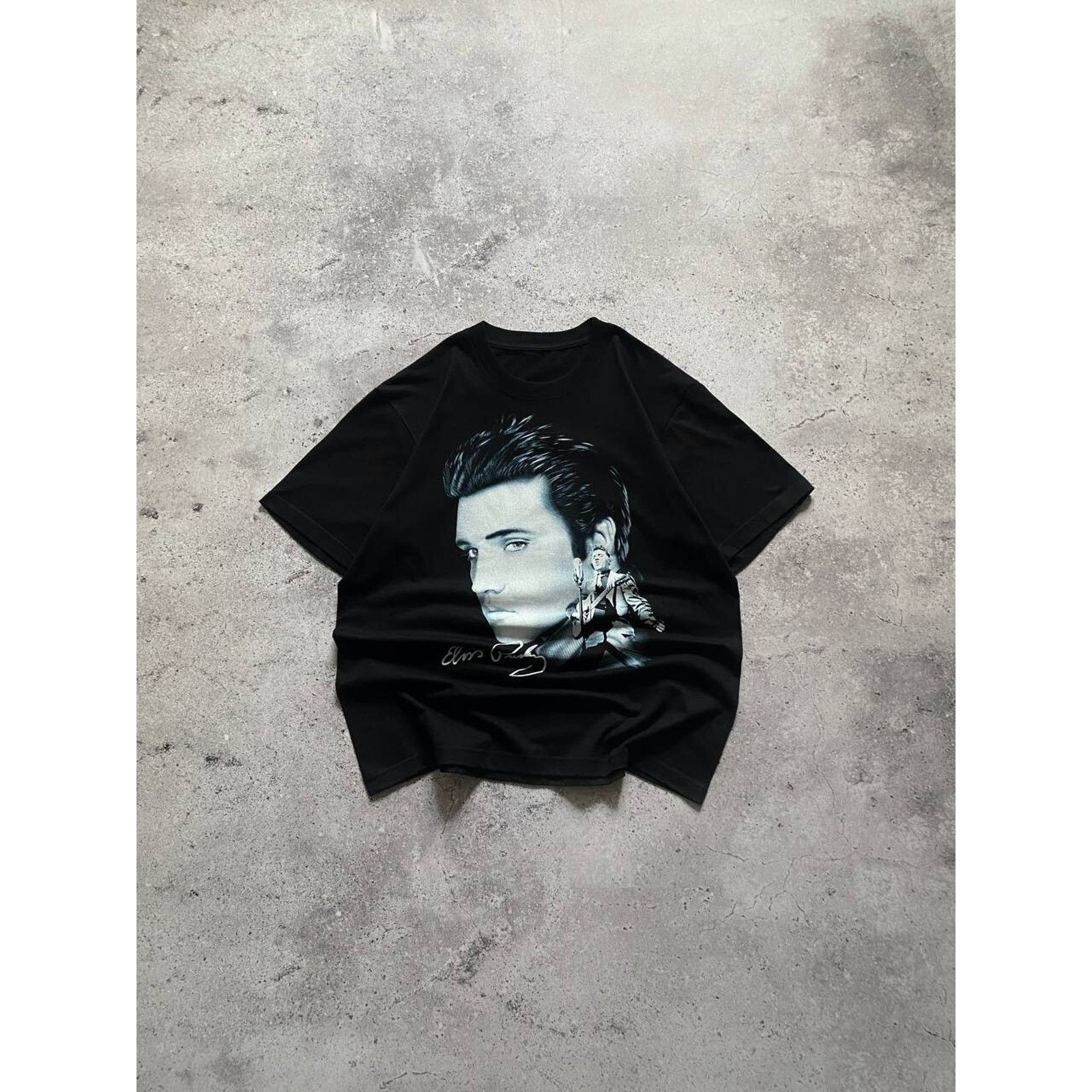 Band Tees × Vintage VINTAGE ELVIS PRESLEY PORTRAIT PHOTO DOUBLE SIDED KING TEE Size US XL / EU 56 / 4 - 1 Thumbnail