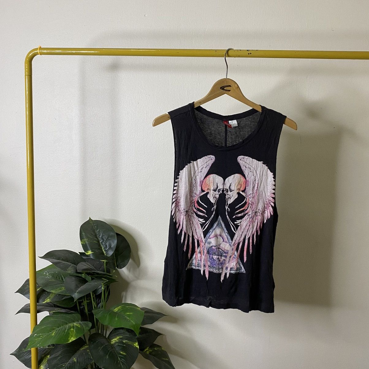 H&M Skulls Wings Affliction Style Cyber Gothic Punk Tank Top Size US S / EU 44-46 / 1 - 1 Thumbnail