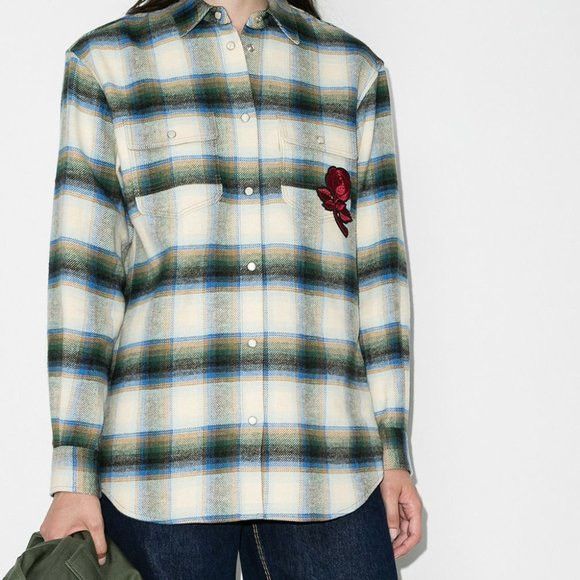 Golden Goose Golden Goose Alison Plaid-Pattern Checkered Button-up Shirt Size S / US 4 / IT 40 - 1 Thumbnail