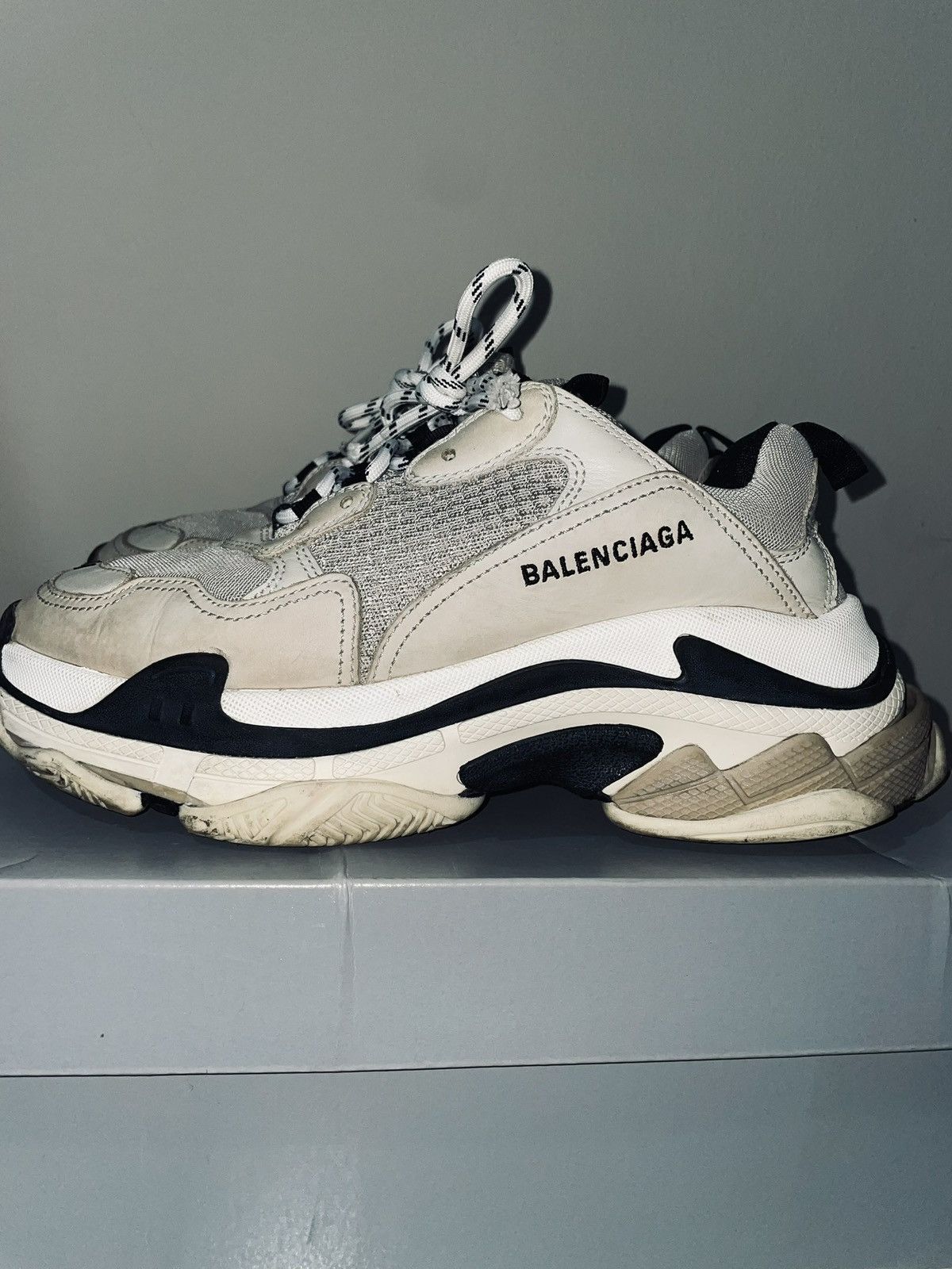 image of Balenciaga Triple S Beige Shoes, Men's (Size 8)