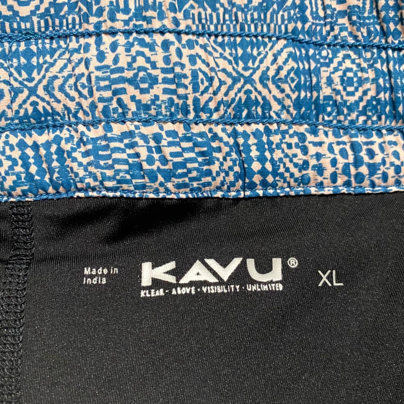 KAVU Kavu Skort Womens XL Blue Geometric Pockets Beach Mini Short Shirt Skort Womens XL Blue Geometric Pockets Beach 90s Size 40" / US 18 - 3 Thumbnail