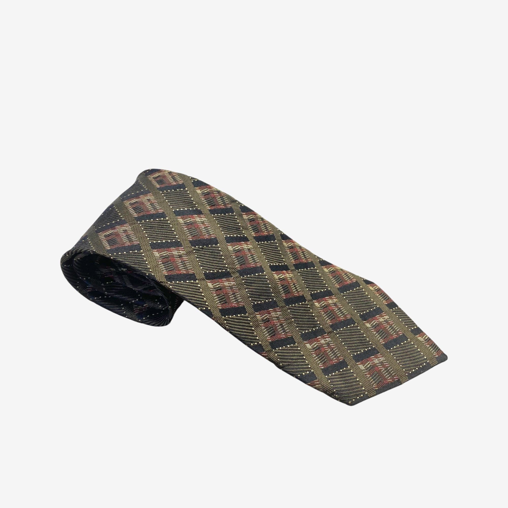 Japanese Brand Vintage Nicole SILK Necktie Cravate Check Pure Silk Size ONE SIZE - 1 Thumbnail