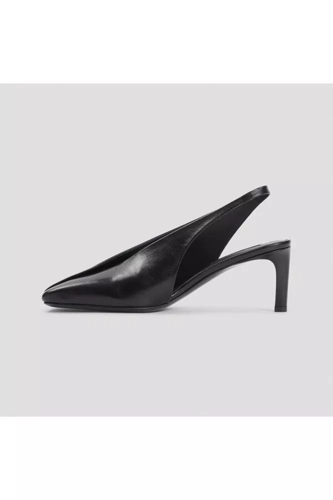 Jil Sander o1s22i1n0125 Shiny Leather Slingback Pumps in Black Size US 6 / IT 36 - 2 Thumbnail