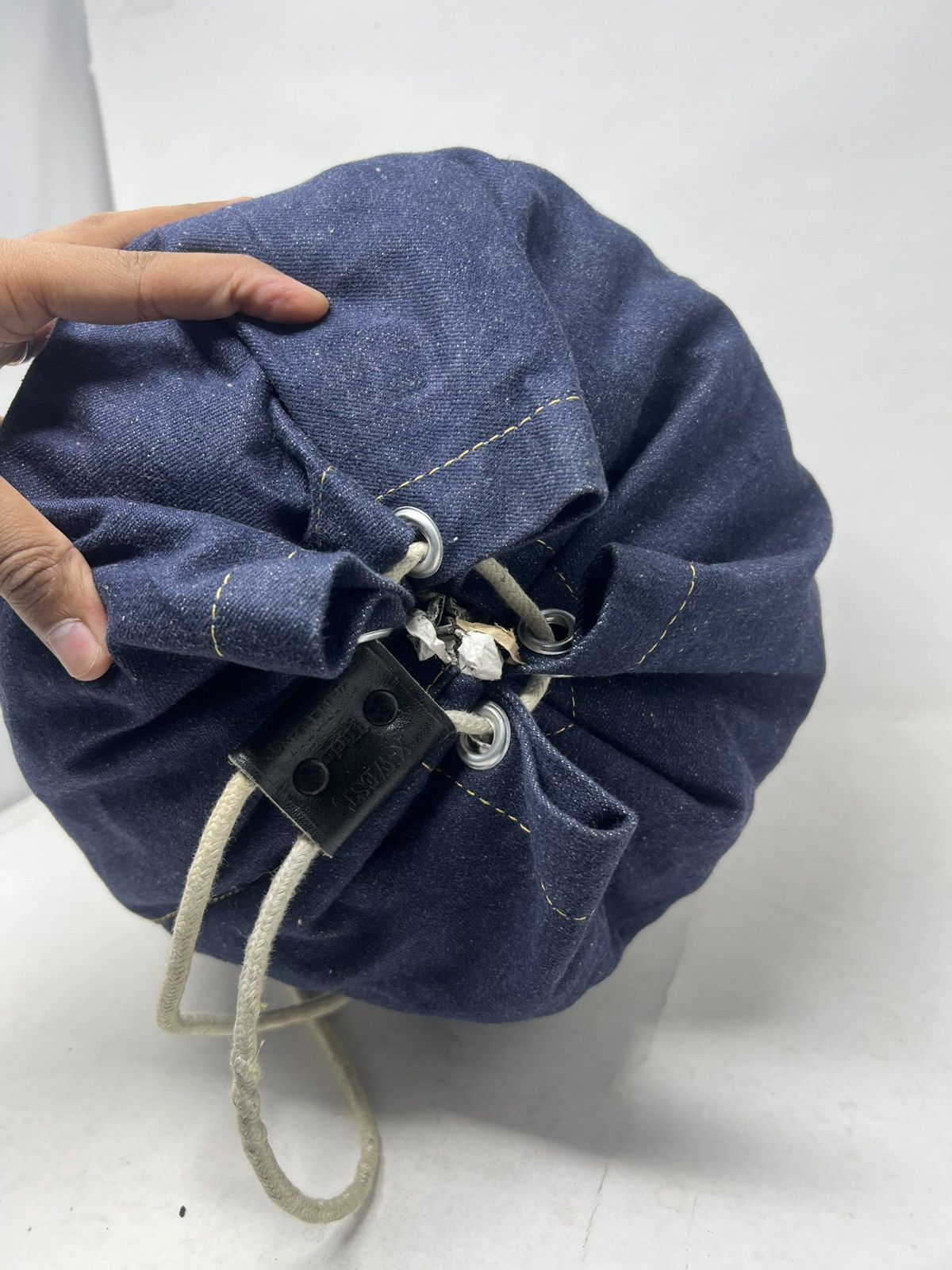 Japanese Brand Vintage Canton X-West Denim Drawstring Bucket Size ONE SIZE - 12 Thumbnail