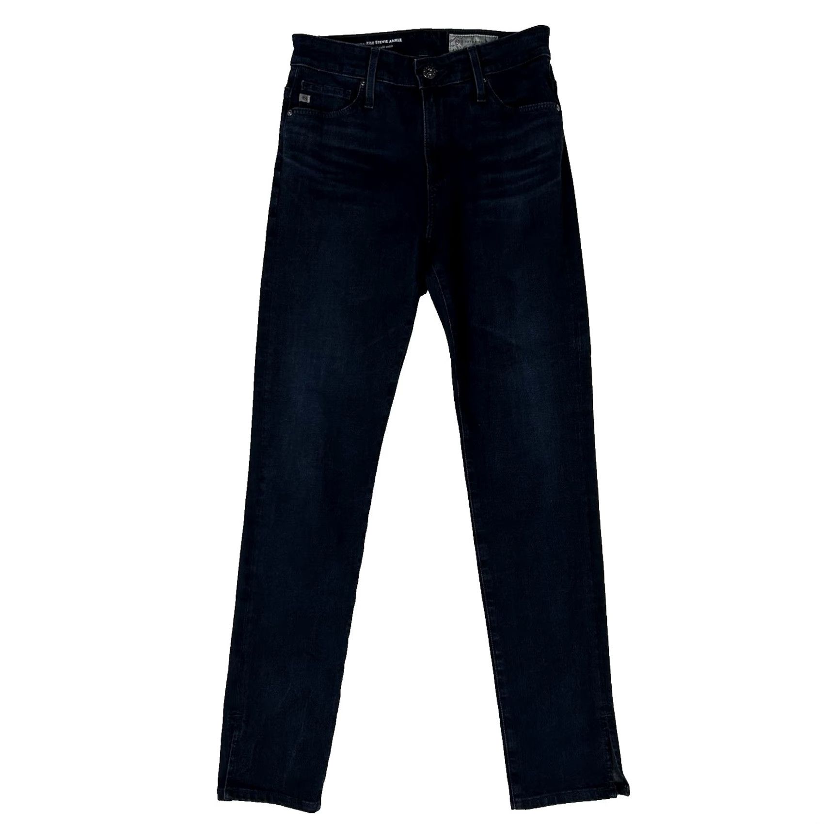 Anthropologie AG Anthropologie The High Rise Stevie Ankle Jeans Women's 25R Dark Denim Size 42" / US 20 - 2 Thumbnail