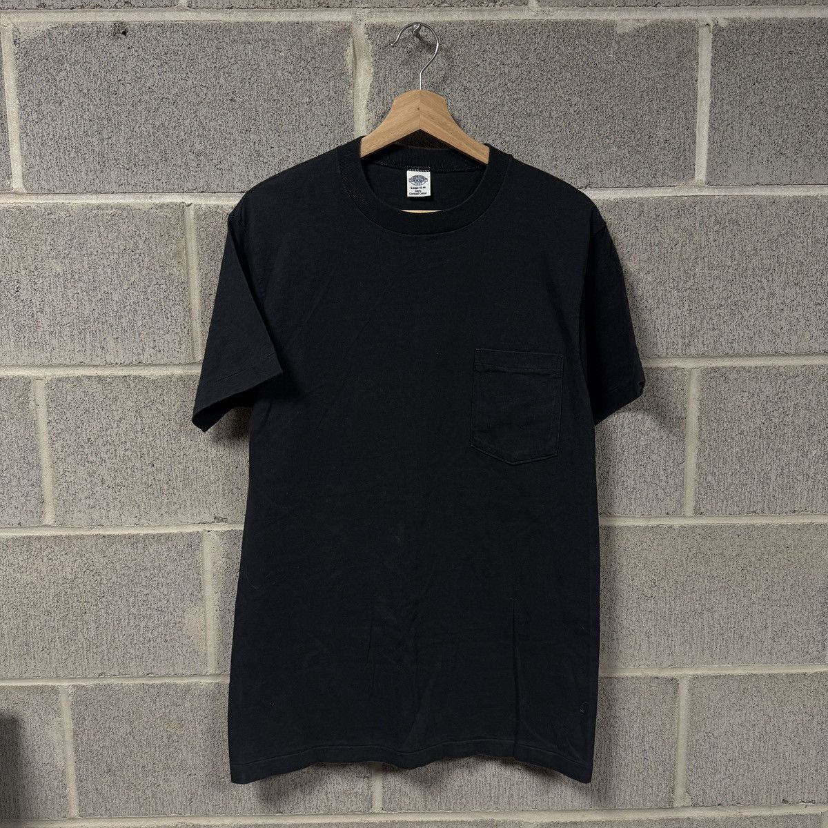 Vintage Vintage Black Blank Single Stitch Pocket Shirt ERD GRUNGE Size US L / EU 52-54 / 3 - 1 Thumbnail